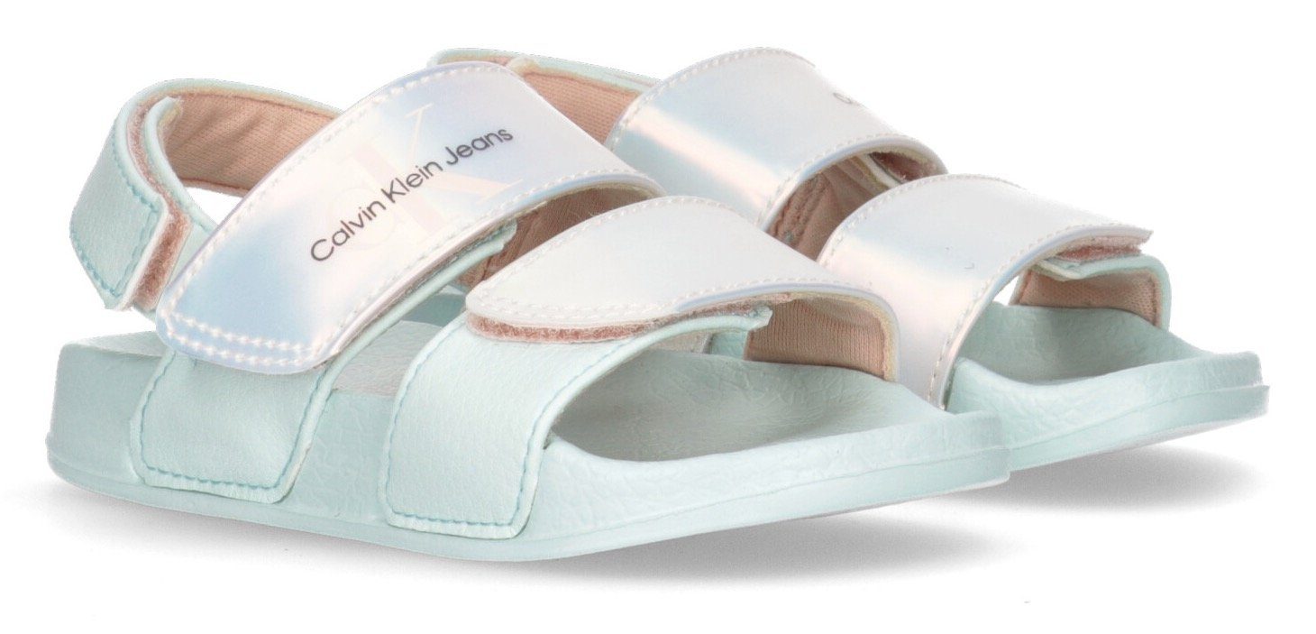 Calvin Klein Sandalen VELCRO SANDAL , zomerschoen, klittenbandschoen, sandaal, met glans-effect