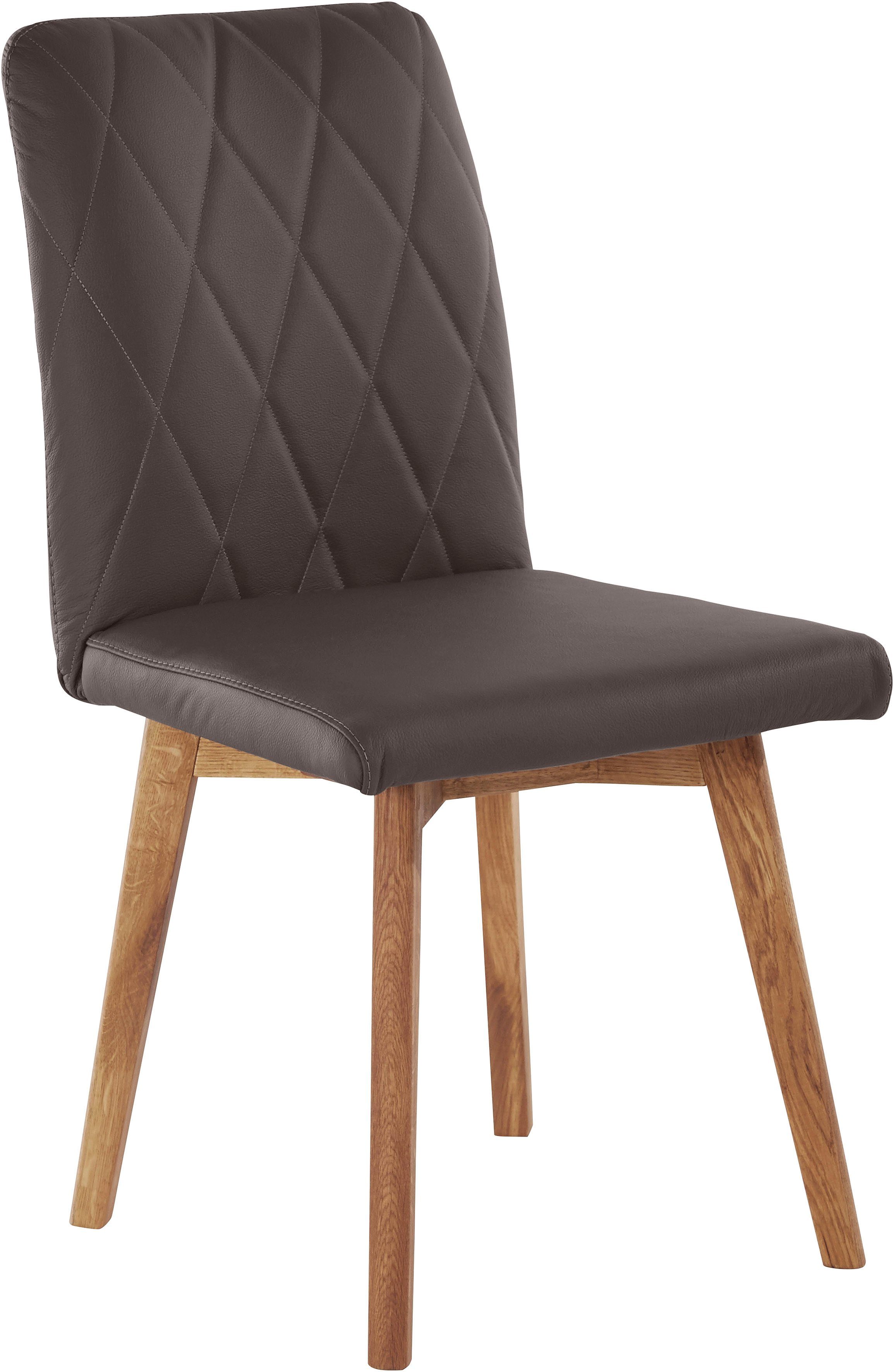 Home affaire Eetkamerstoel Brest Frame van eiken massief hout geolied (2 stuks)