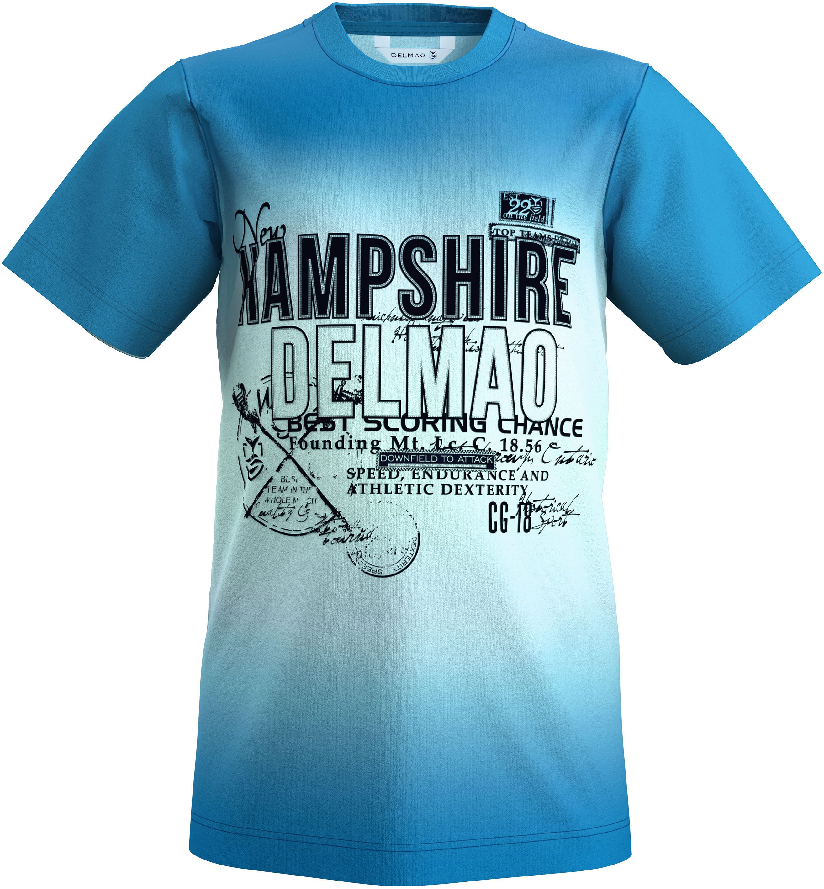 DELMAO T-shirt Verloopshirt , batik-look, elk shirt valt uniek
