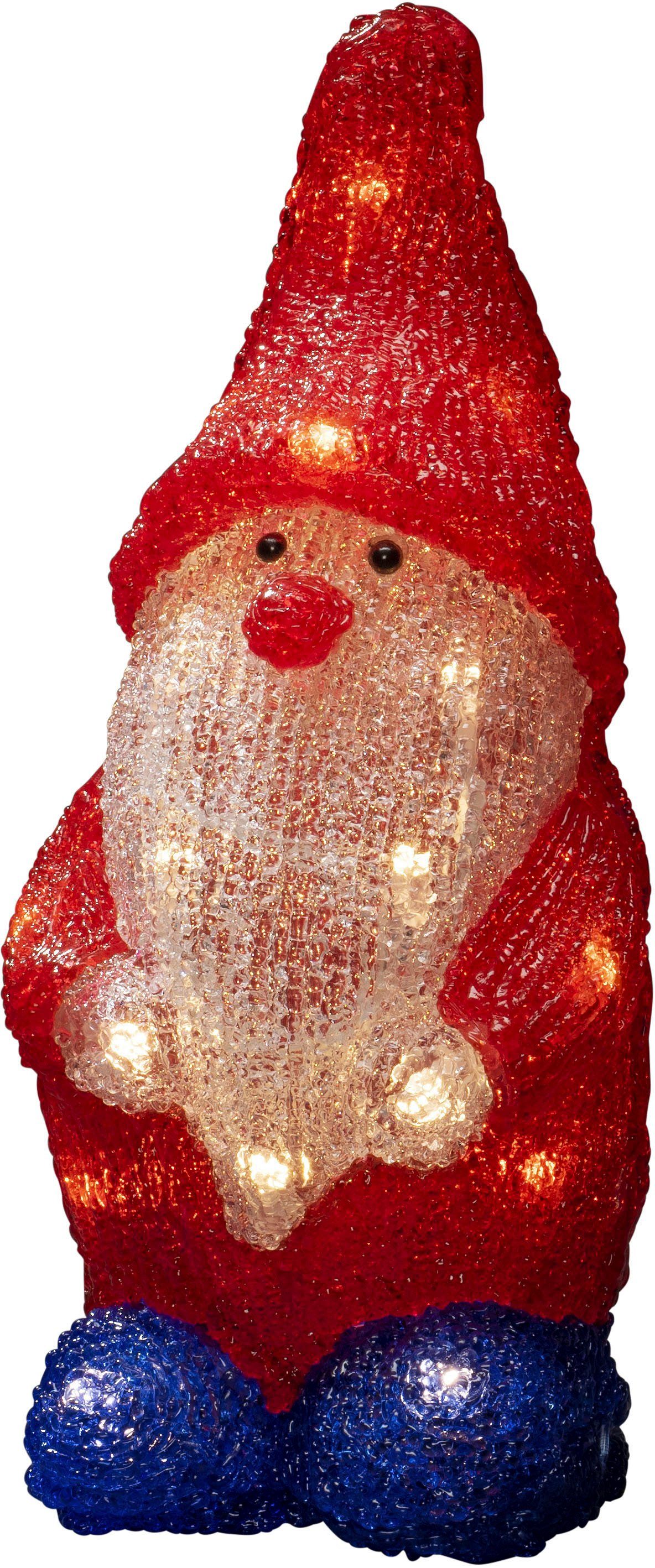 KONSTSMIDE Led deco-figuur LED Acryl Santa, 24 warm weiße Dioden, batteriebetrieben