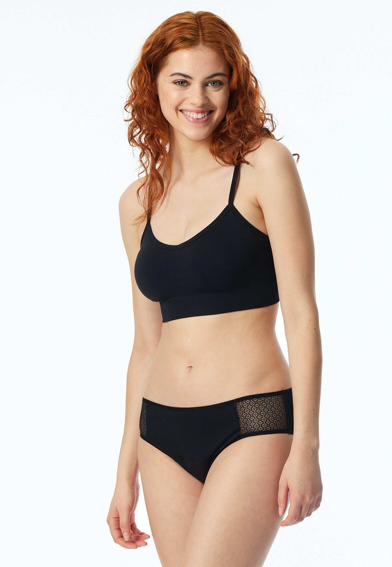 Schiesser Menstruatieslip Secret Care met kanten inzet opzij (-)