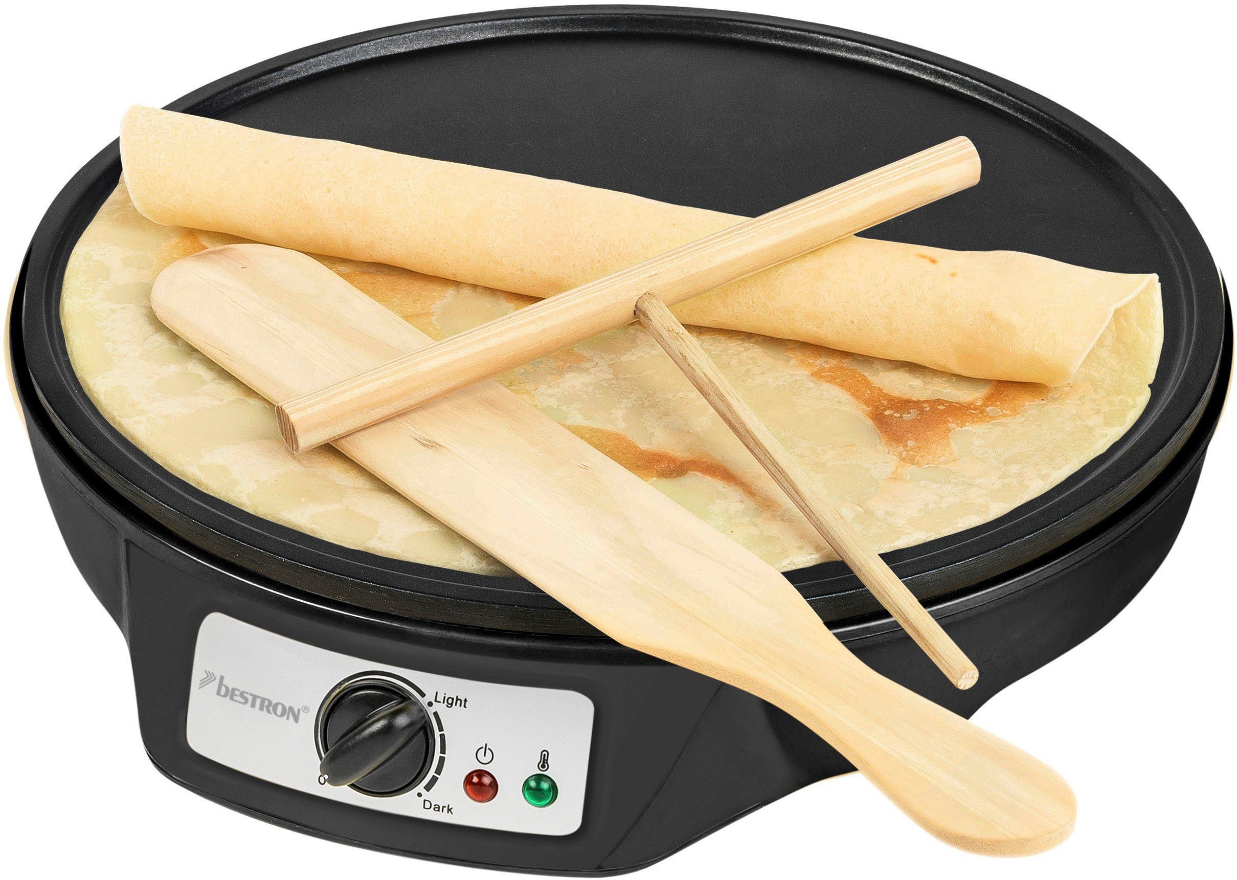 bestron Crêpe maker ASW602 in retro ontwerp, voor crêpes met Ø 30 cm inclusief deegverdeler & crêpesspatel, antiaanbaklaag