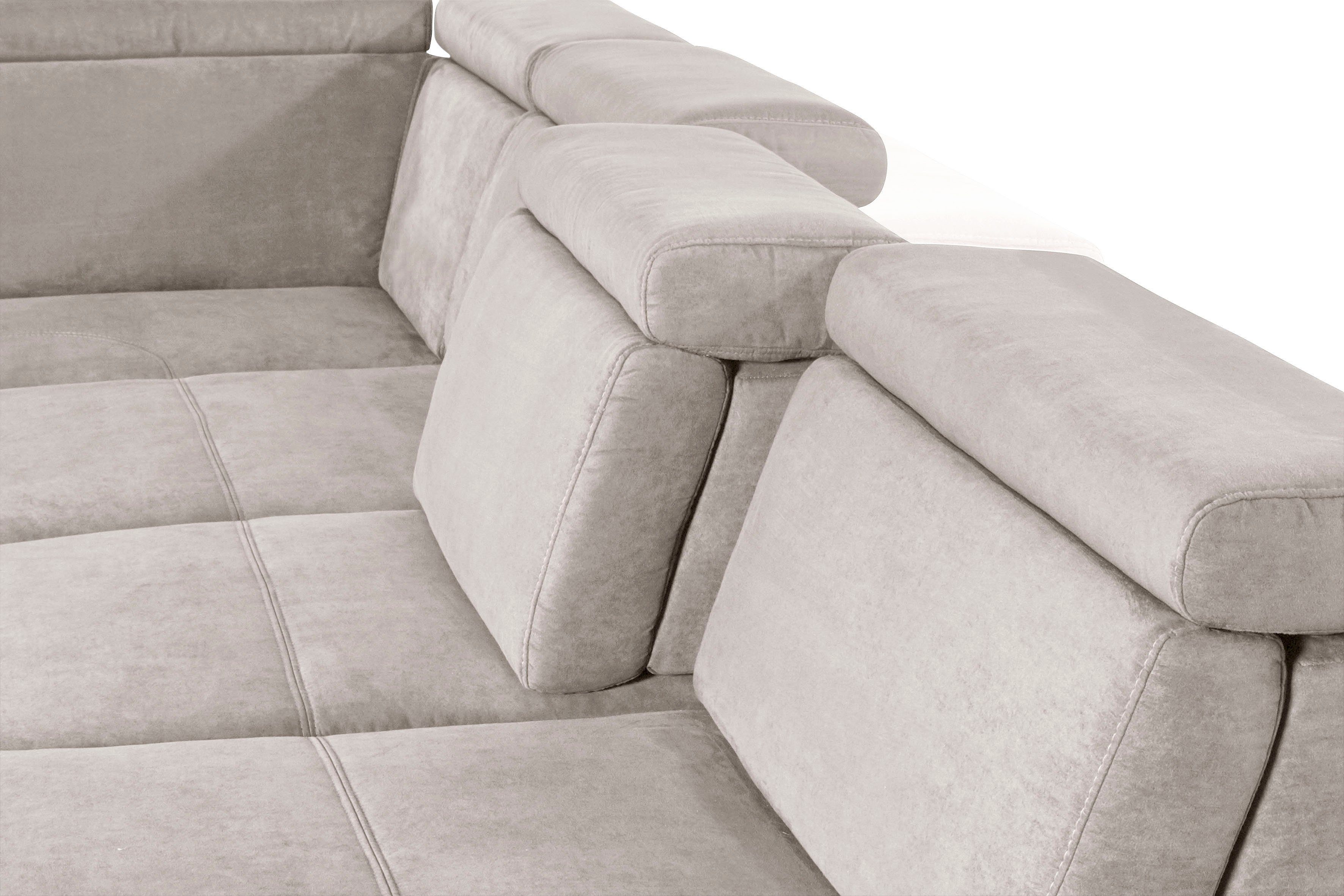 sit&more Zithoek Gizeh U-vorm 15 cm poothoogte, inclusief zitdiepteverstelling en verstelbare hoofdsteun