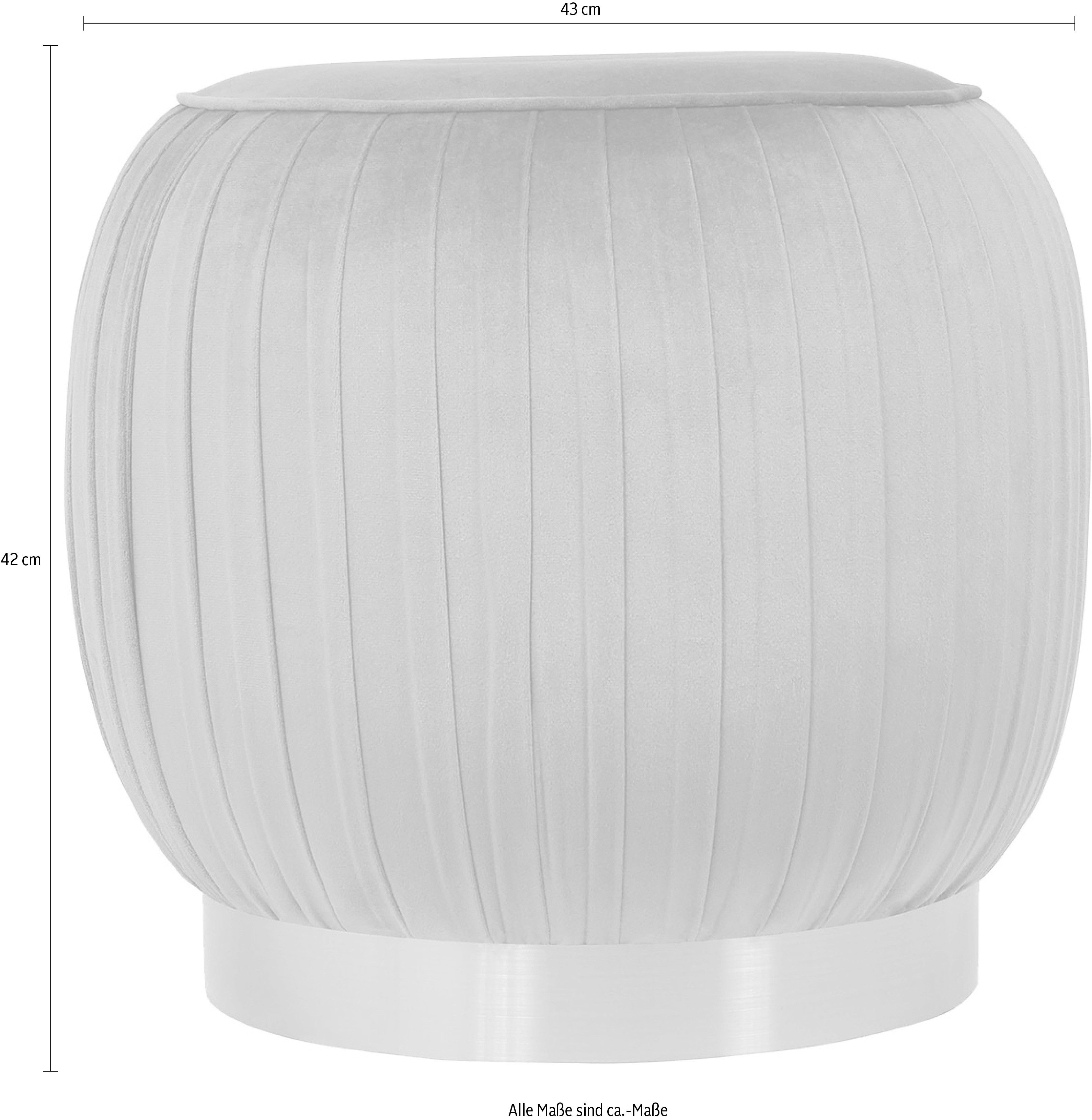 Kayoom Hocker Kruk Lyla 125, elegante uitstraling door goudkleurige sokkel, fluwelen bekleding fluweelzacht, gestikte siernaad, roestvrijstalen voet, hoogwaardige fluwelen bekleding (1 stuk)