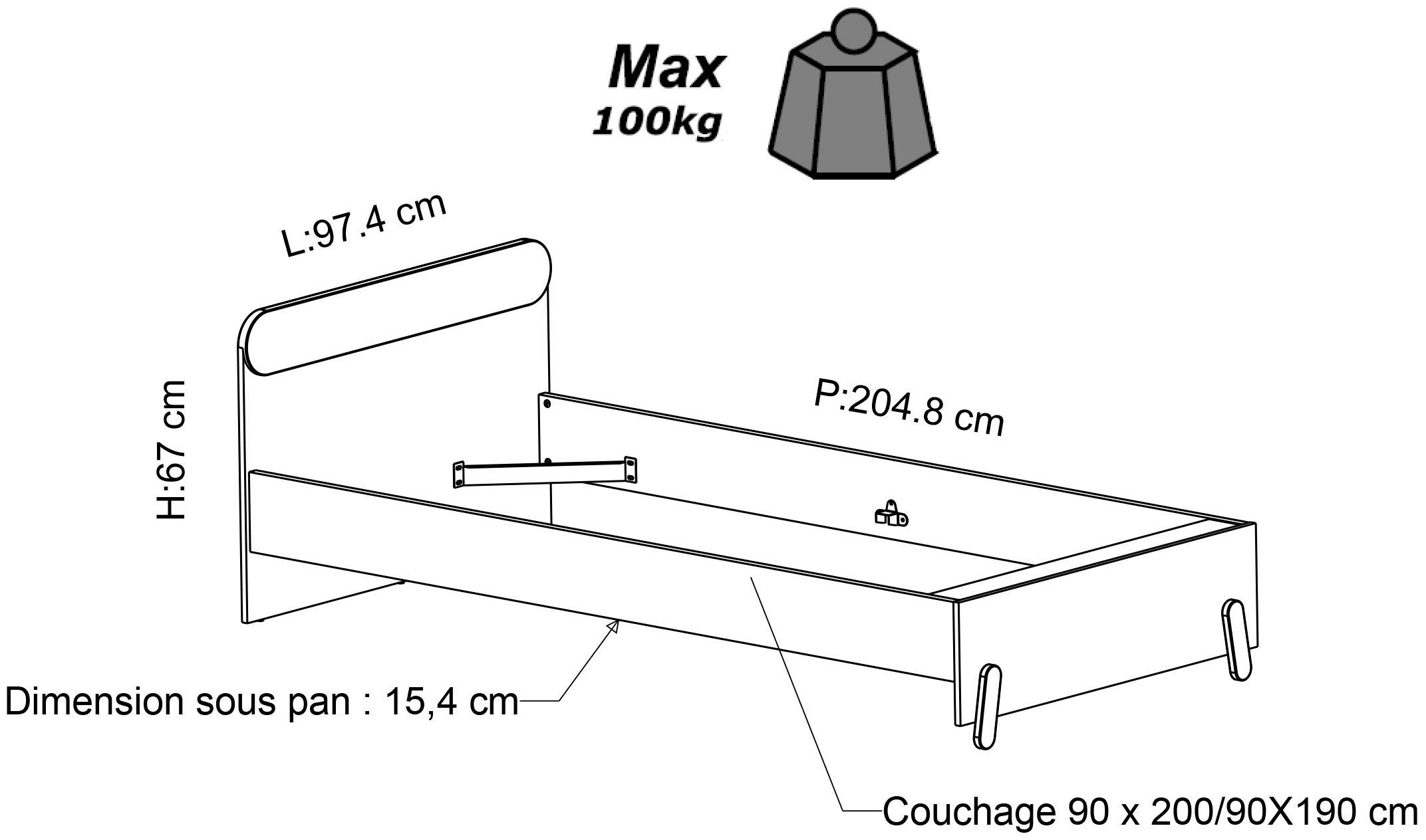 Demeyere GROUP Kinderledikant Jann, ligoppervlak 90 x 200 cm modern design voor de kinderkamer