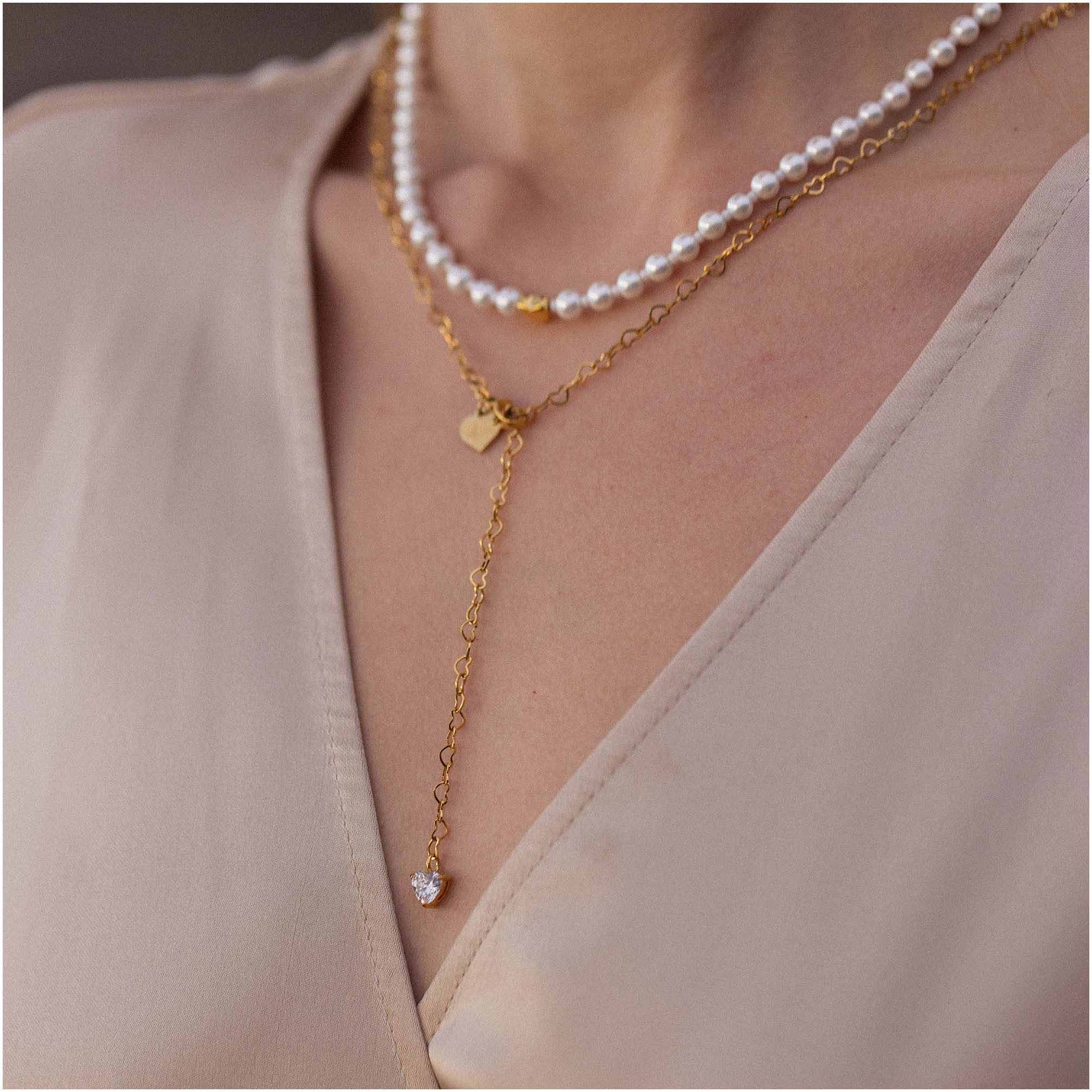 Purelei Ketting in Y-model Sieraad cadeau Endless Love hart glitter, 23031
