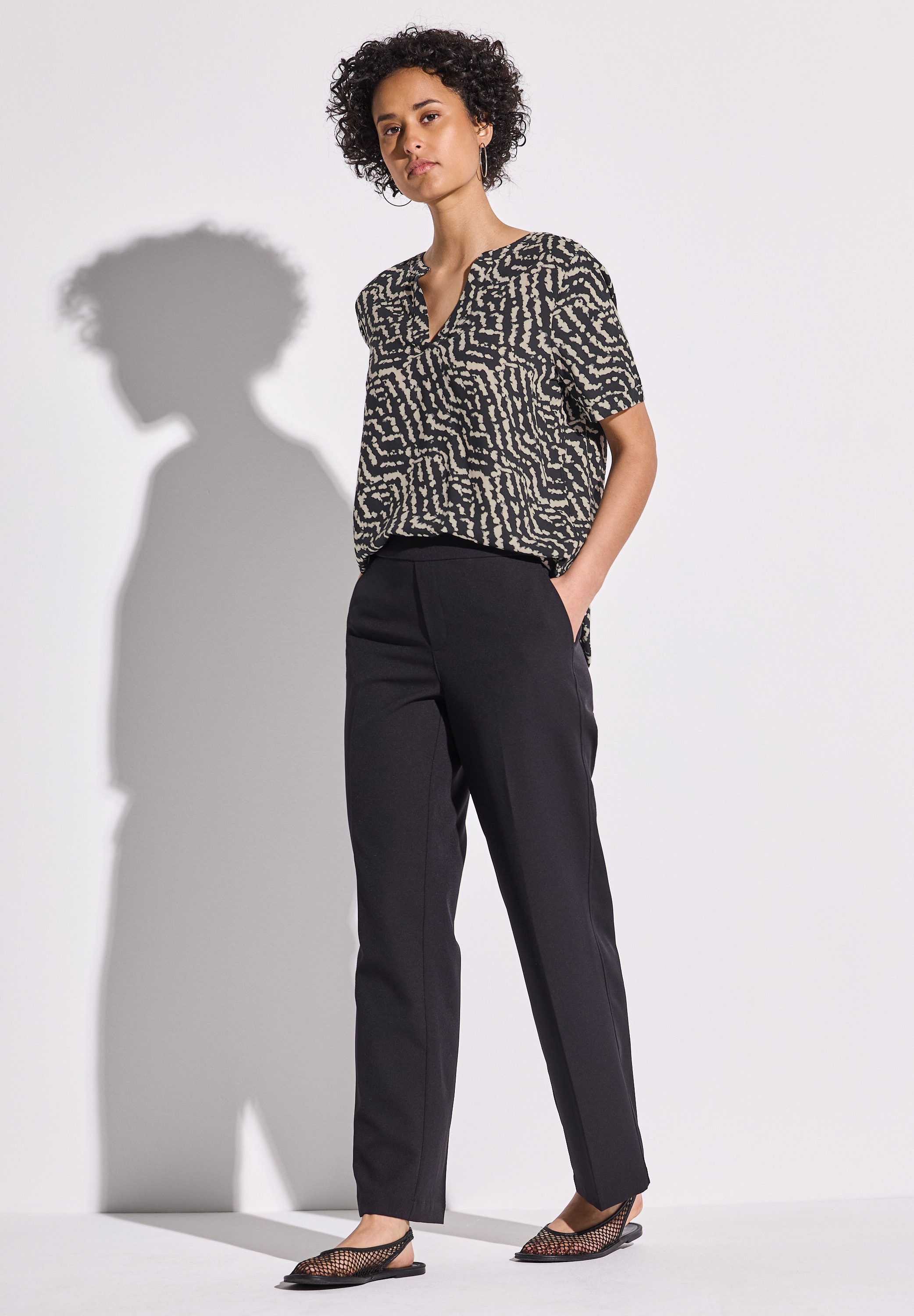 STREET ONE Blouse met korte mouwen met grafisch patroon