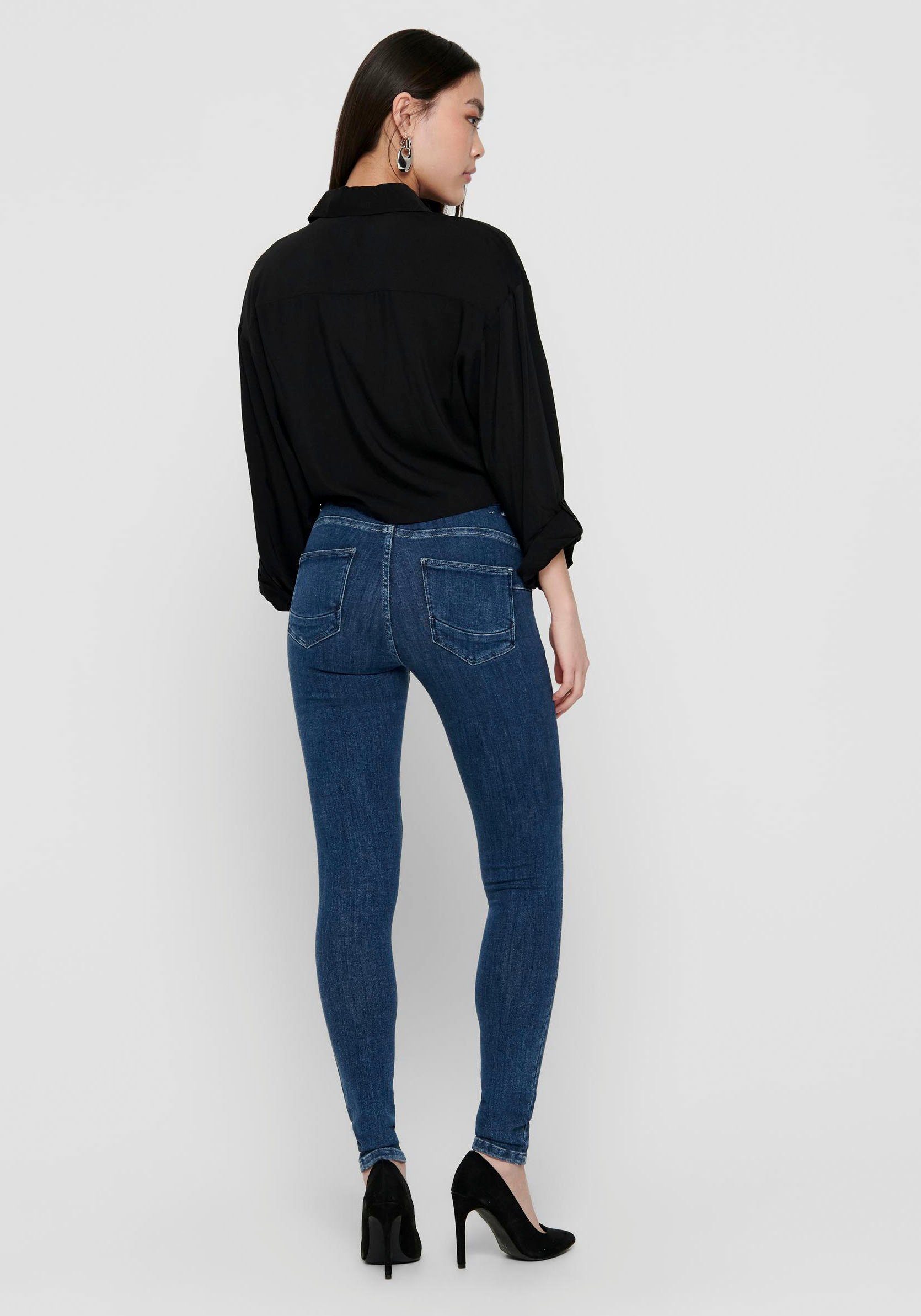 only skinny fit jeans onlpower life mid push up blauw