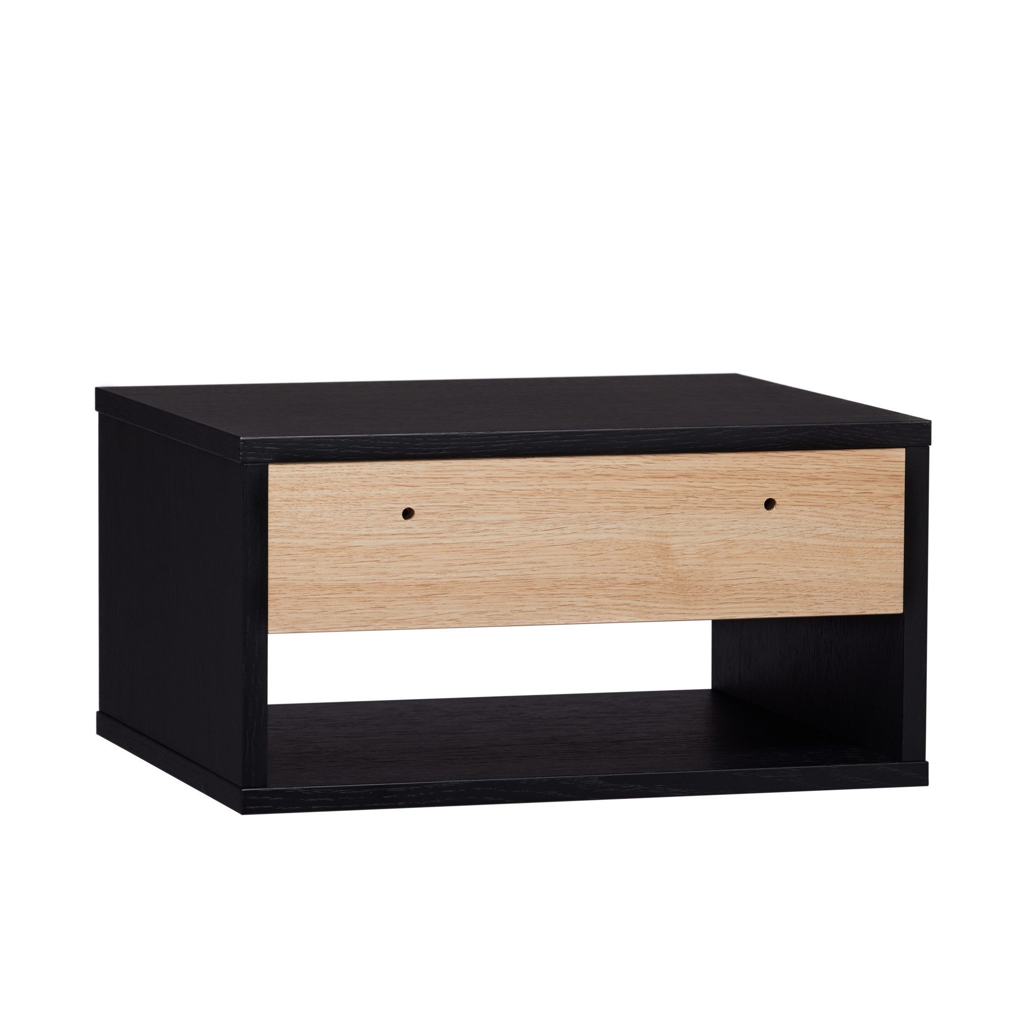 Woodman Nachtkastje Stripe Nako, nachttafel met echt houtfineer van eiken, breedte 42,8 cm, met 1 lade