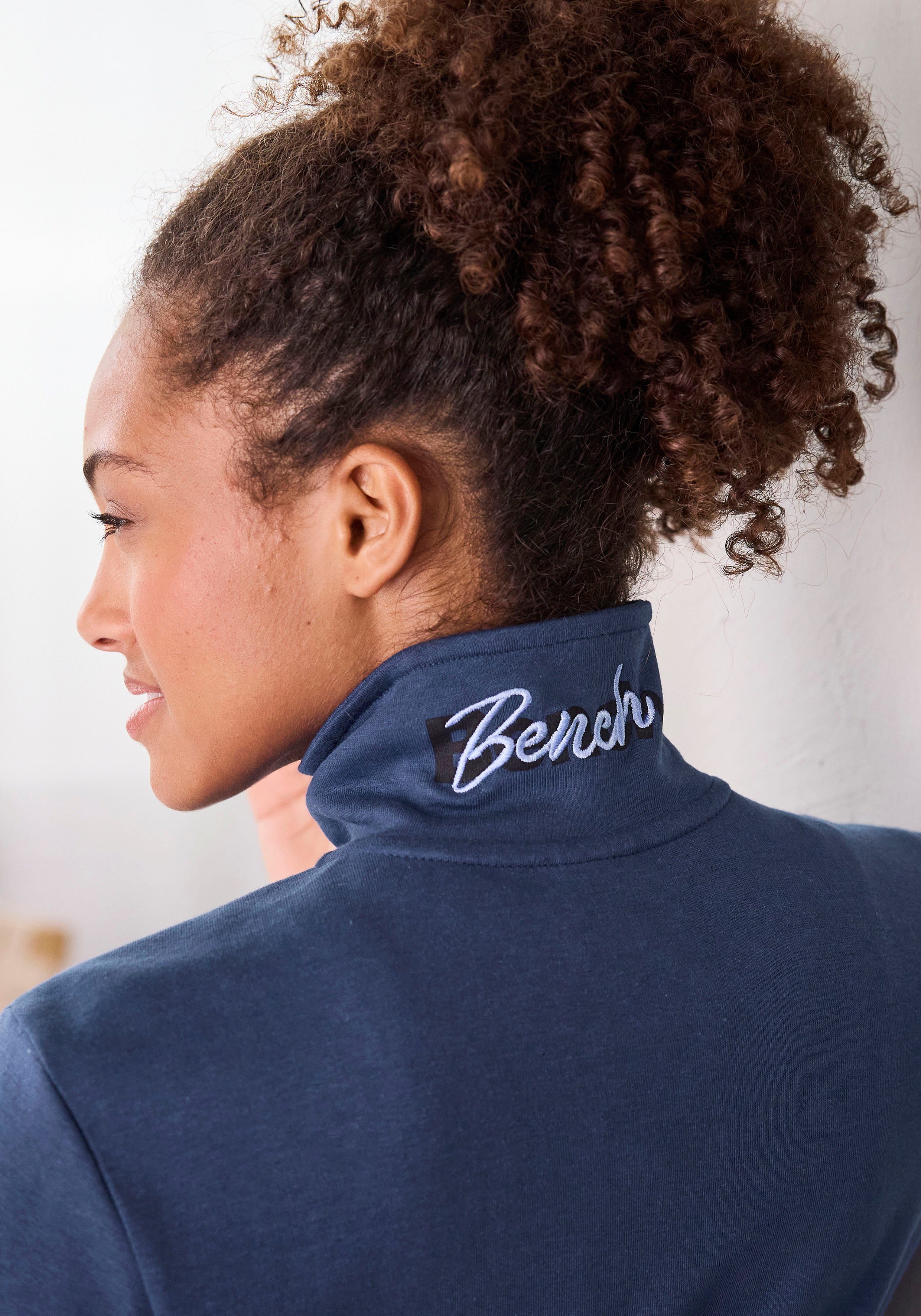 Bench. Loungewear Sweatvest met geborduurd staande kraag, loungepak (1-delig)