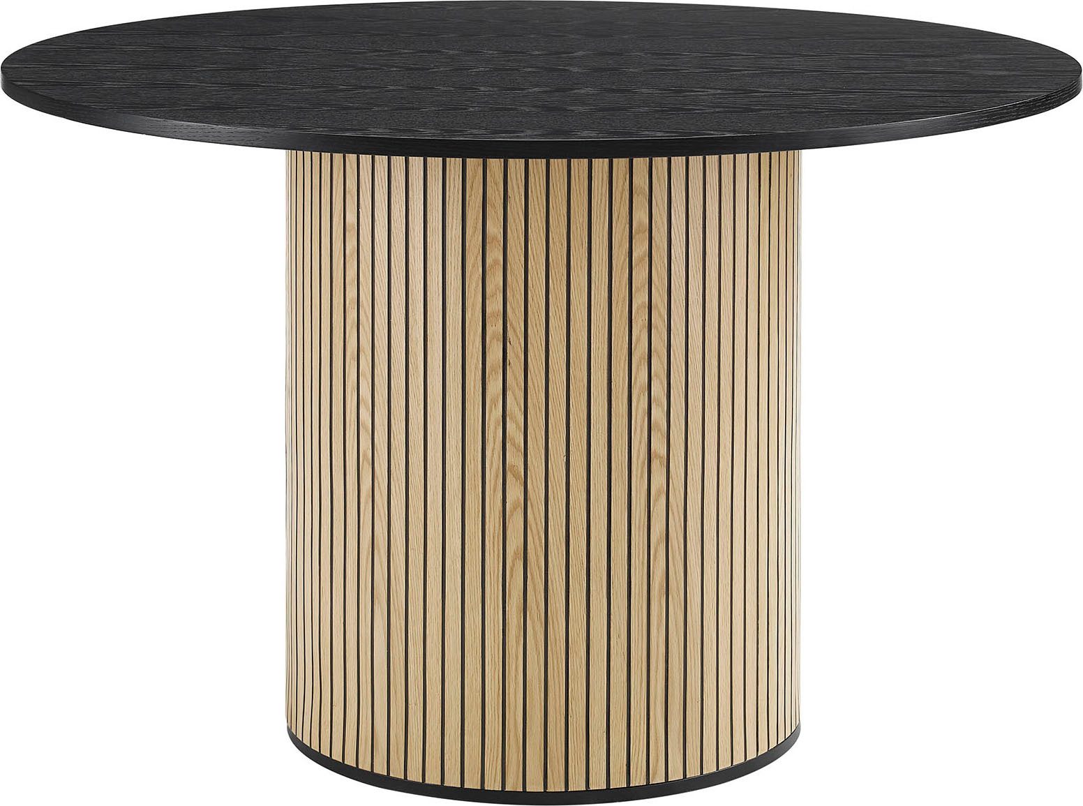 SalesFever Eettafel met geribbelde voet van eikenfineer eettafels beige