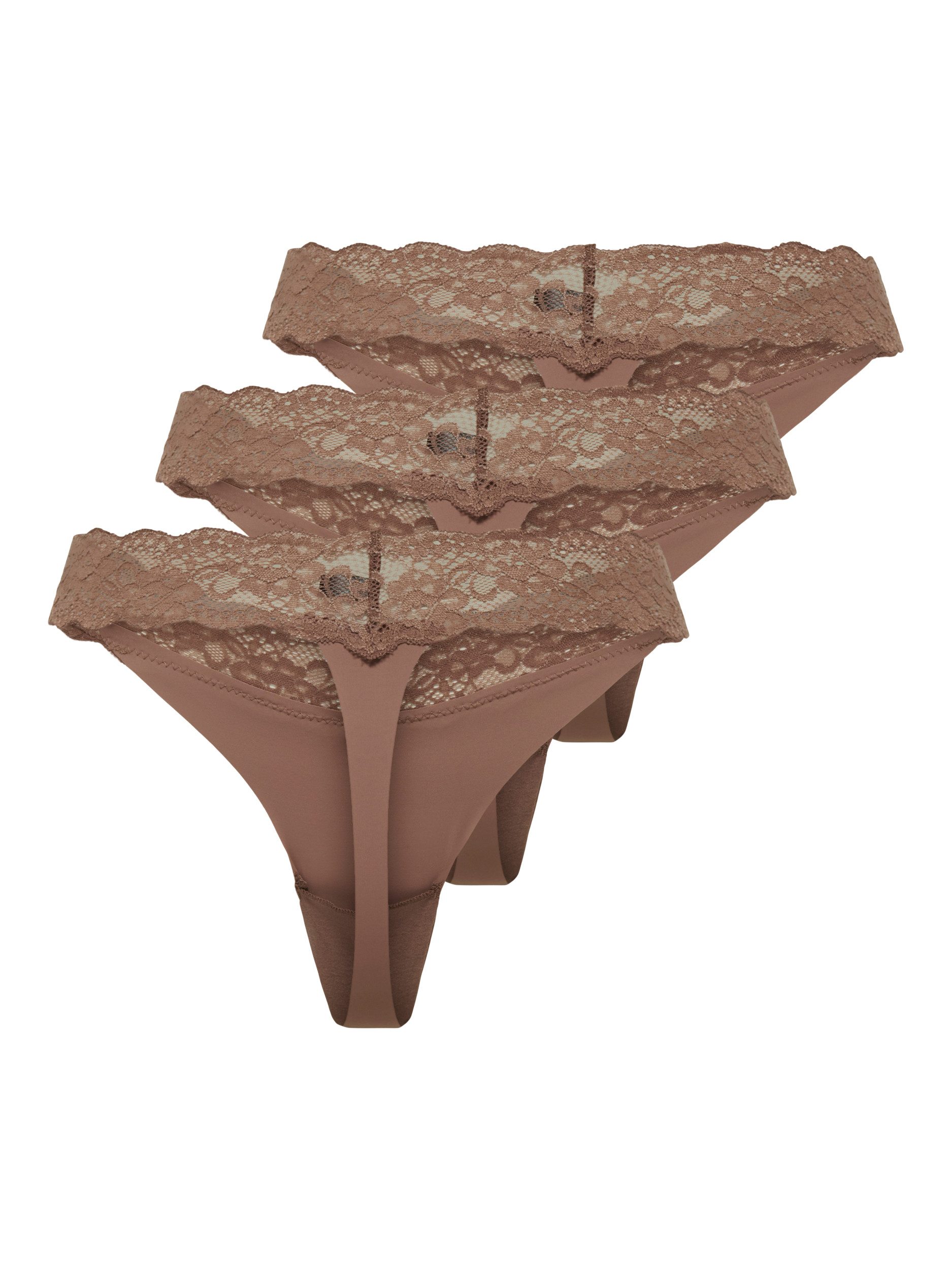 Only Tanga ONLCHLOE LACE S.S THONG 3-PACK ACC (set, 3 stuks)