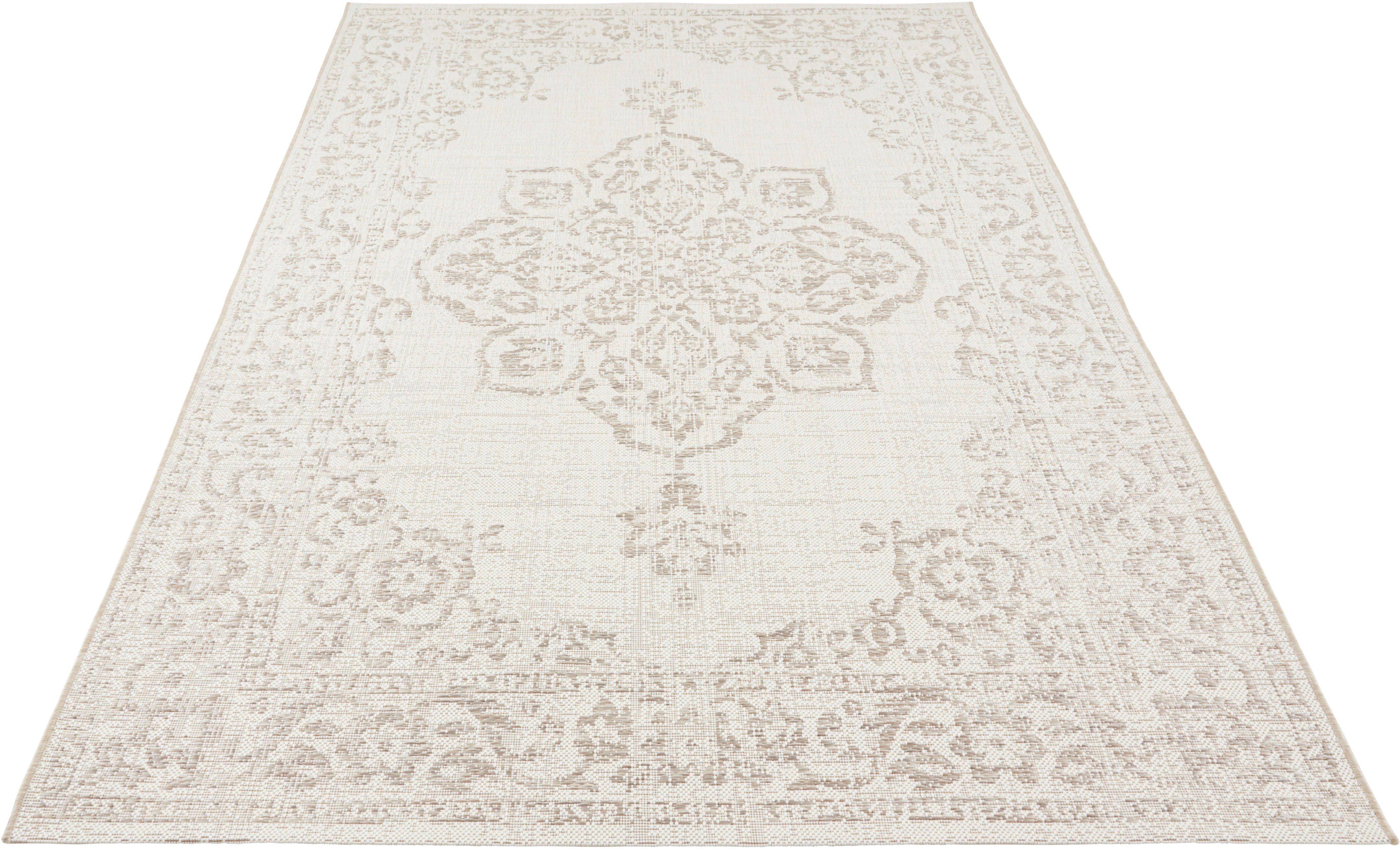 NORTHRUGS Vloerkleed Tilos In- & outdoor, korte pool, oriëntaals, vintage, woonkamer, tuin