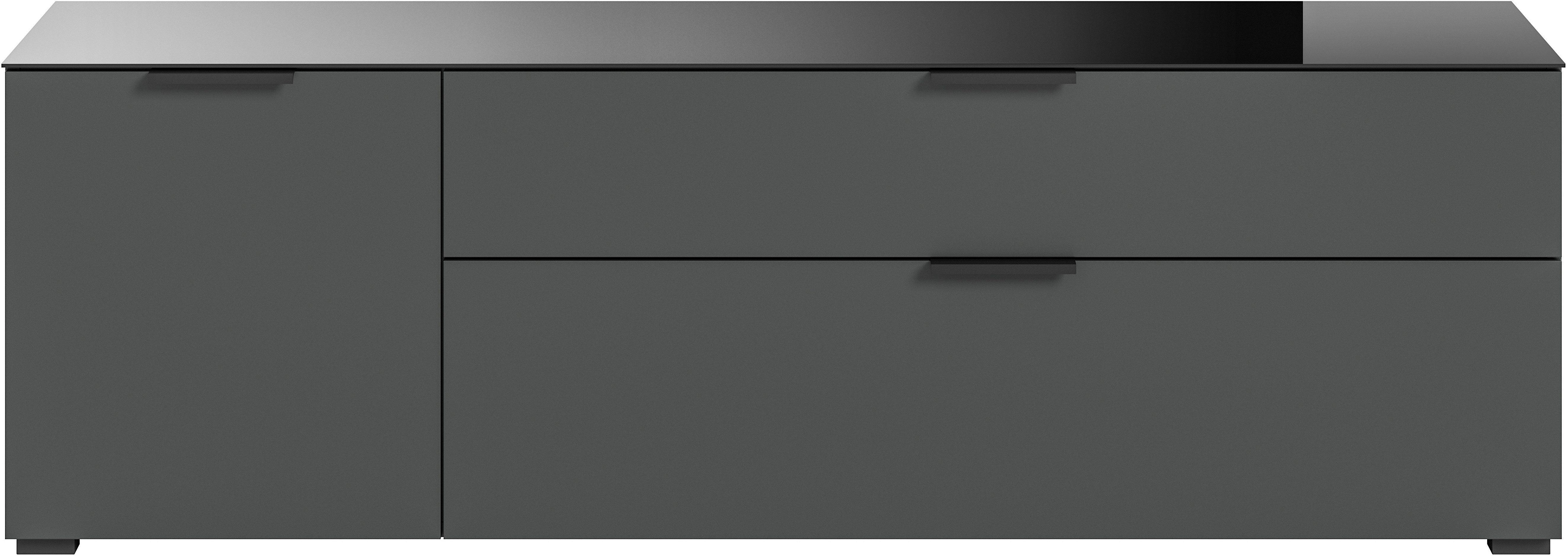 INOSIGN Tv-meubel Raio, Breedte 160 cm, 1 deur, 1 lade, 1 klep, Bovenblad met glazen plaat, tv-board, tv-kast, mediaboard, televisiekast