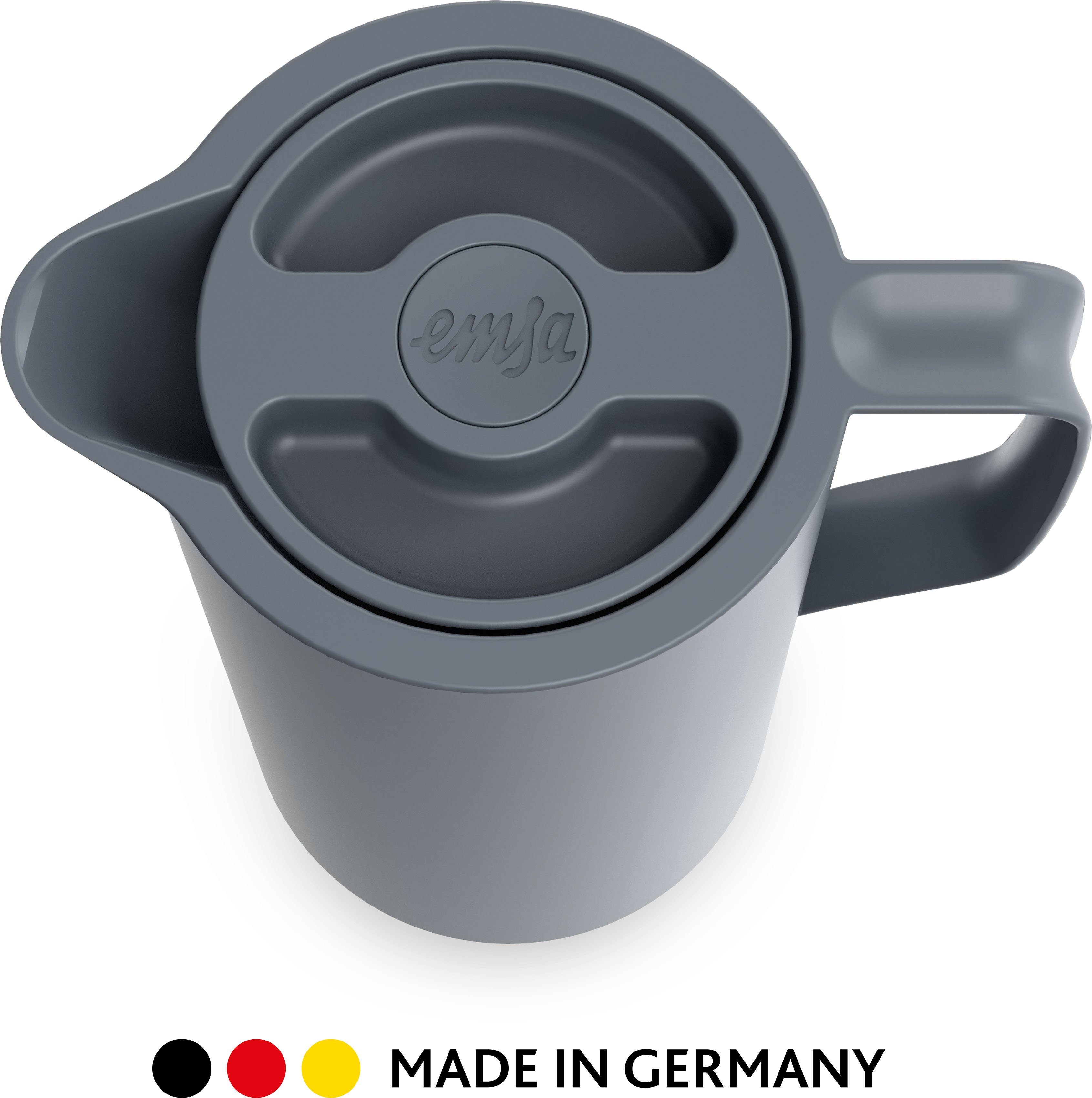 Emsa Thermoskan Motiva Quick-Press deksel, eenhandbediening, 12u warm/24u koud, glazen fles (1 stuk)