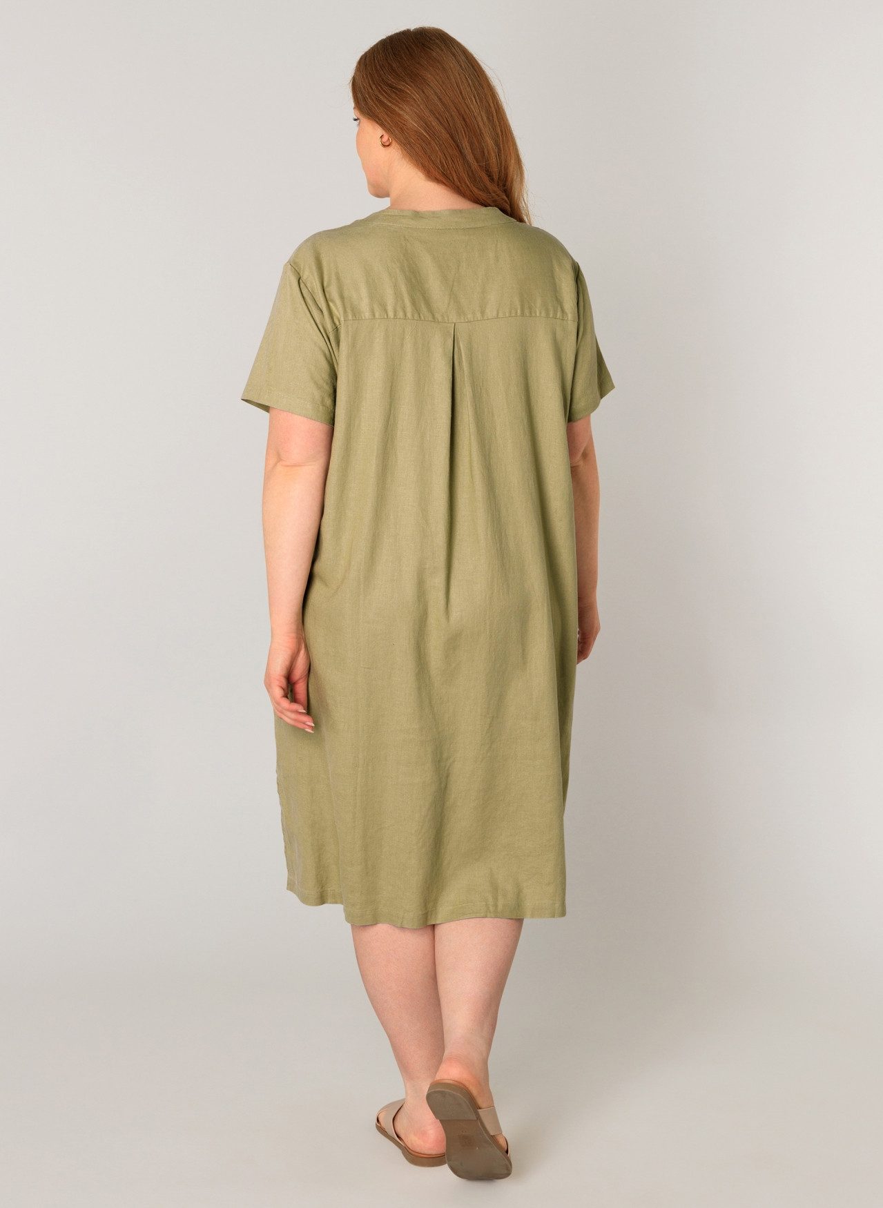 Base Level Curvy Tuniekjurk Yacinthe met linnen