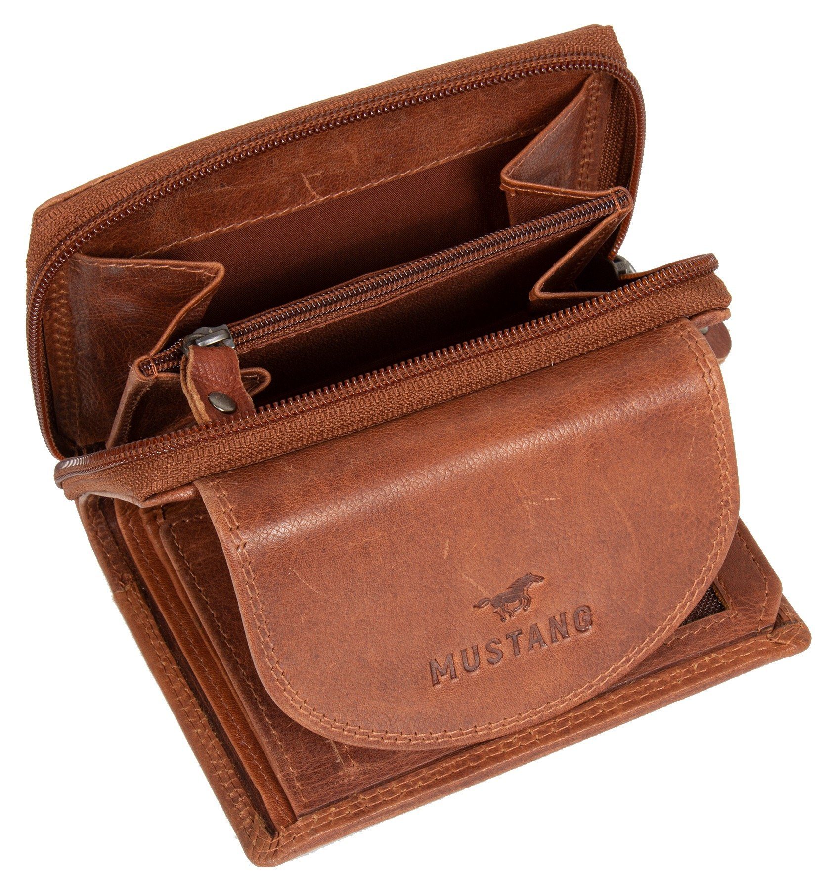 MUSTANG Portemonnee Udine leather wallet top opening