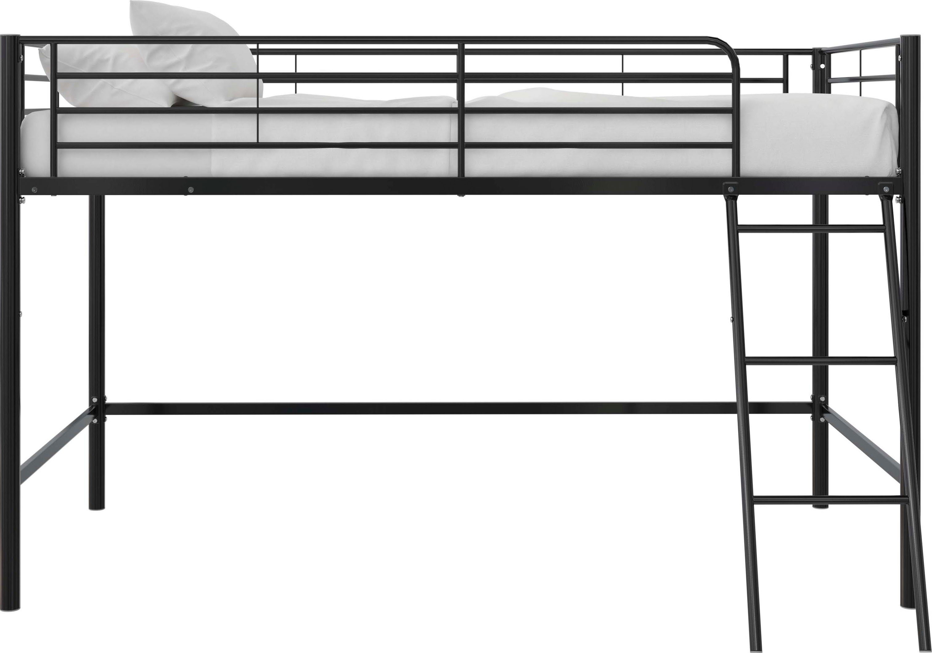 Lüttenhütt Hoogslaper Nils met lattenbodem en ladder, matrasmaat 90x200 cm, hoogte 129 cm