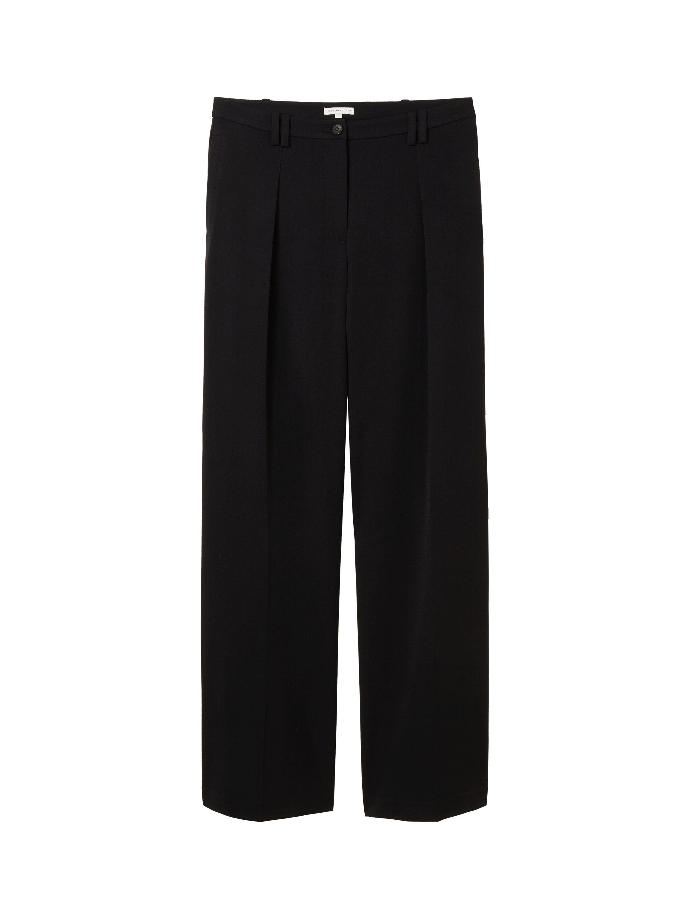 Tom Tailor Bandplooibroek Lea Wide Leg met wijde pijpen