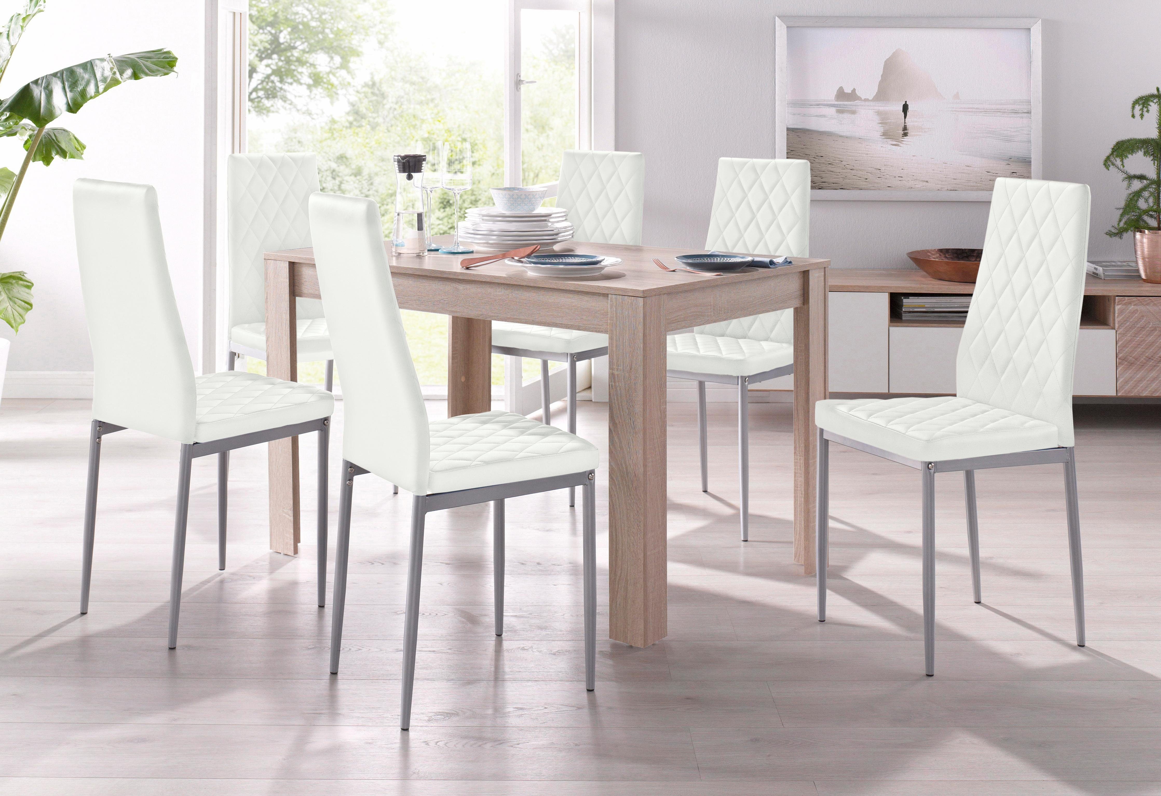 INOSIGN Eethoek Lynn + Brooke met tafel in ongeschaafd-eikenkleur, breedte 120 cm (set, 5-delig)