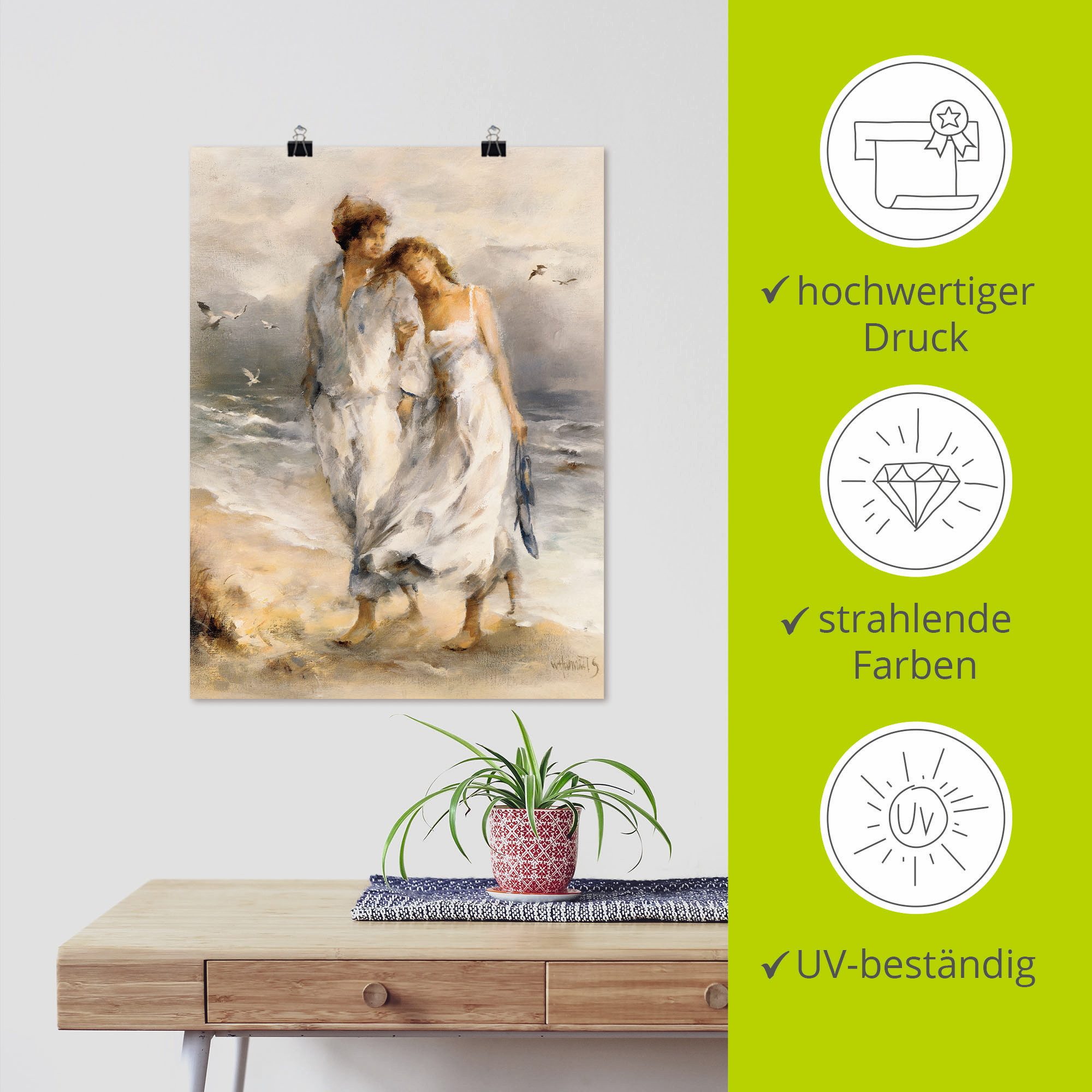 Artland Artprint Verliefd als artprint op linnen, poster, muursticker in verschillende maten