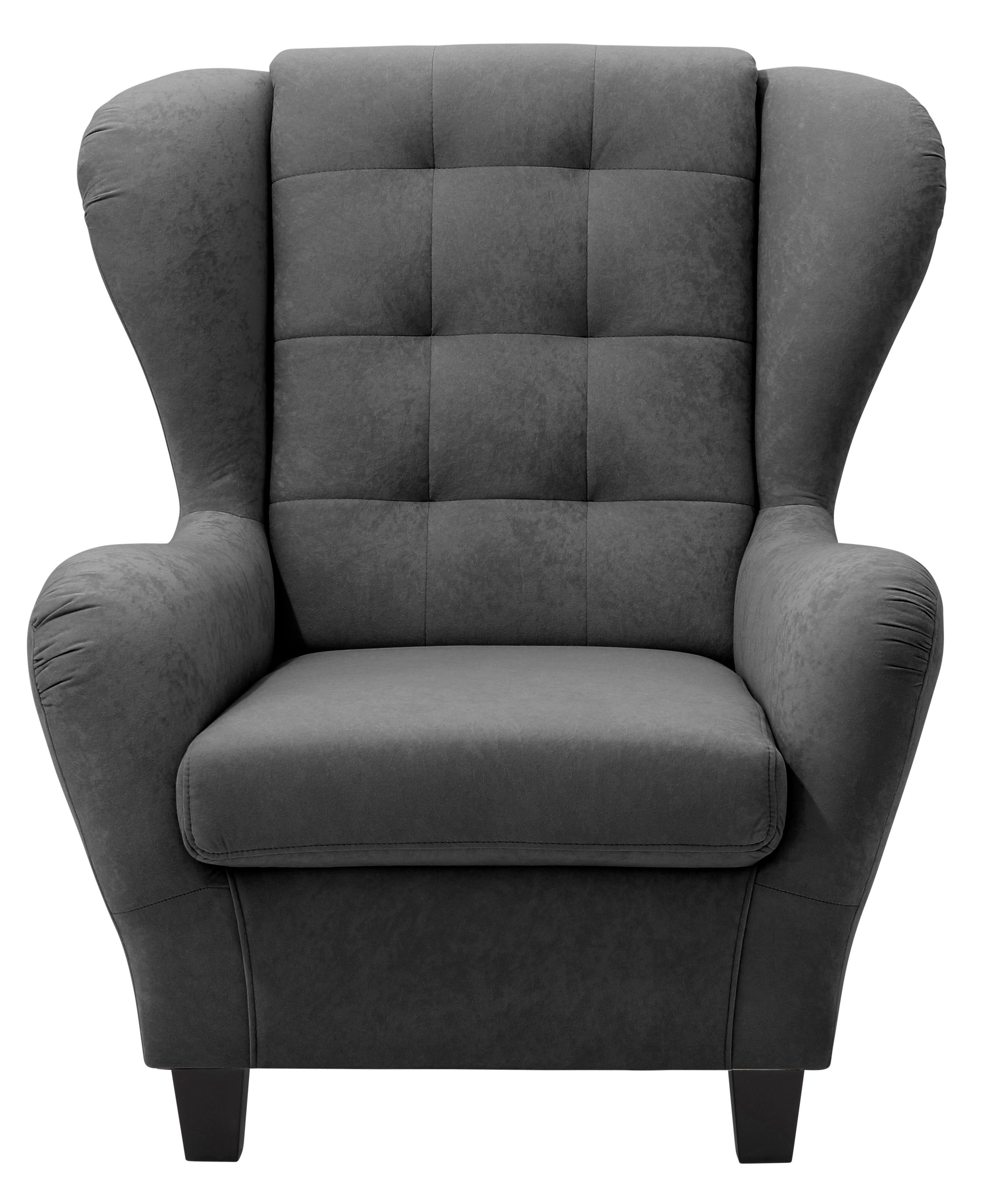 Home affaire Oorfauteuil Alexander incl. hocker, met stiksels, in vele kleuren (2 stuks)