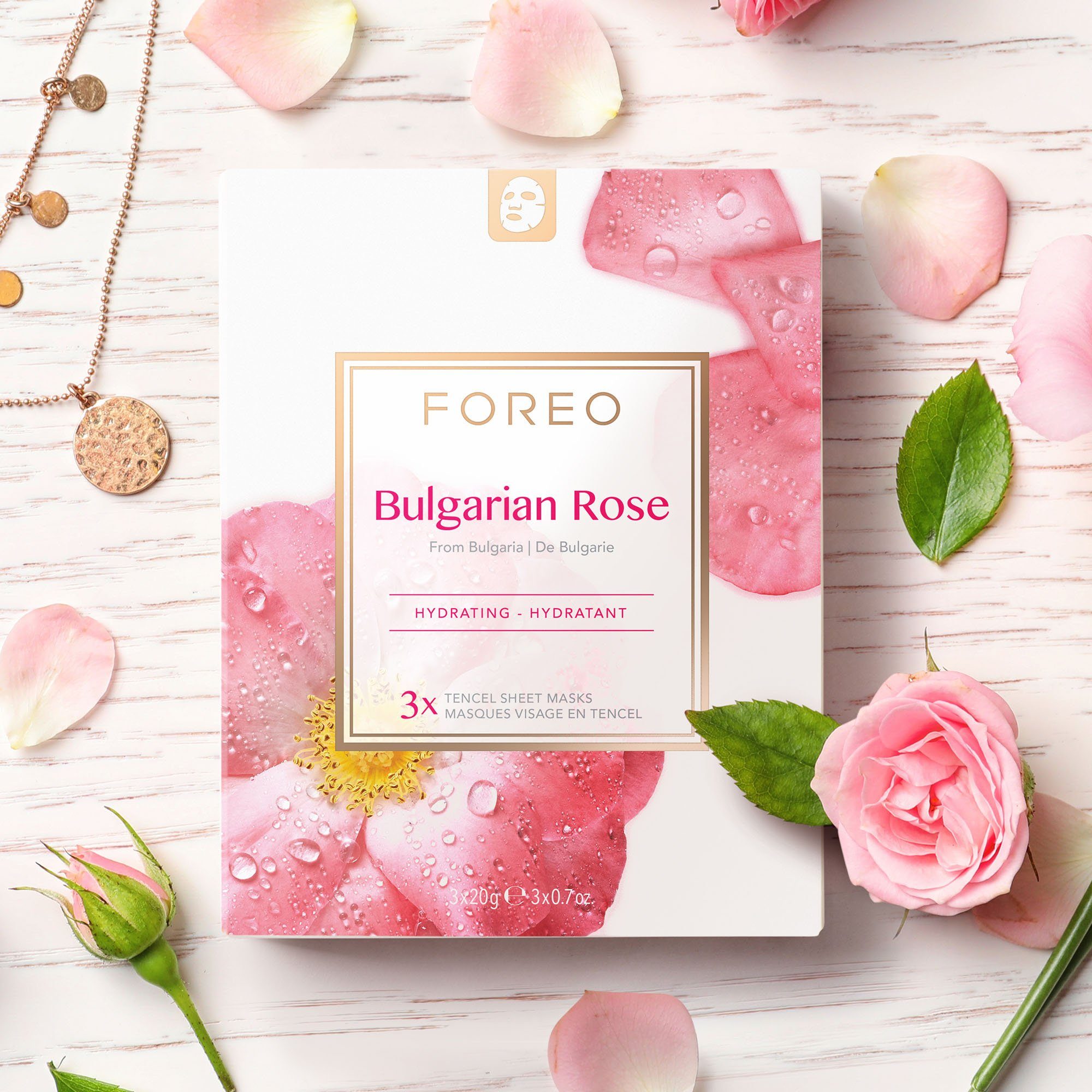 FOREO Gezichtsmasker Farm To Face Collection Sheet Masks Bulgarian Rose (3-delig)