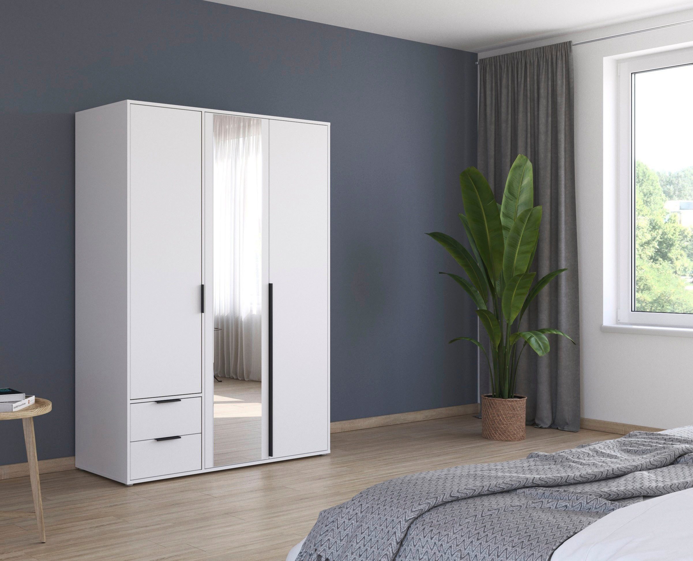 rauch Draaideurkast Kledingkast Kast Garderobe Wasmand NAGATA met Spiegel und schubladen sowie stangengriffen topseller made in germany