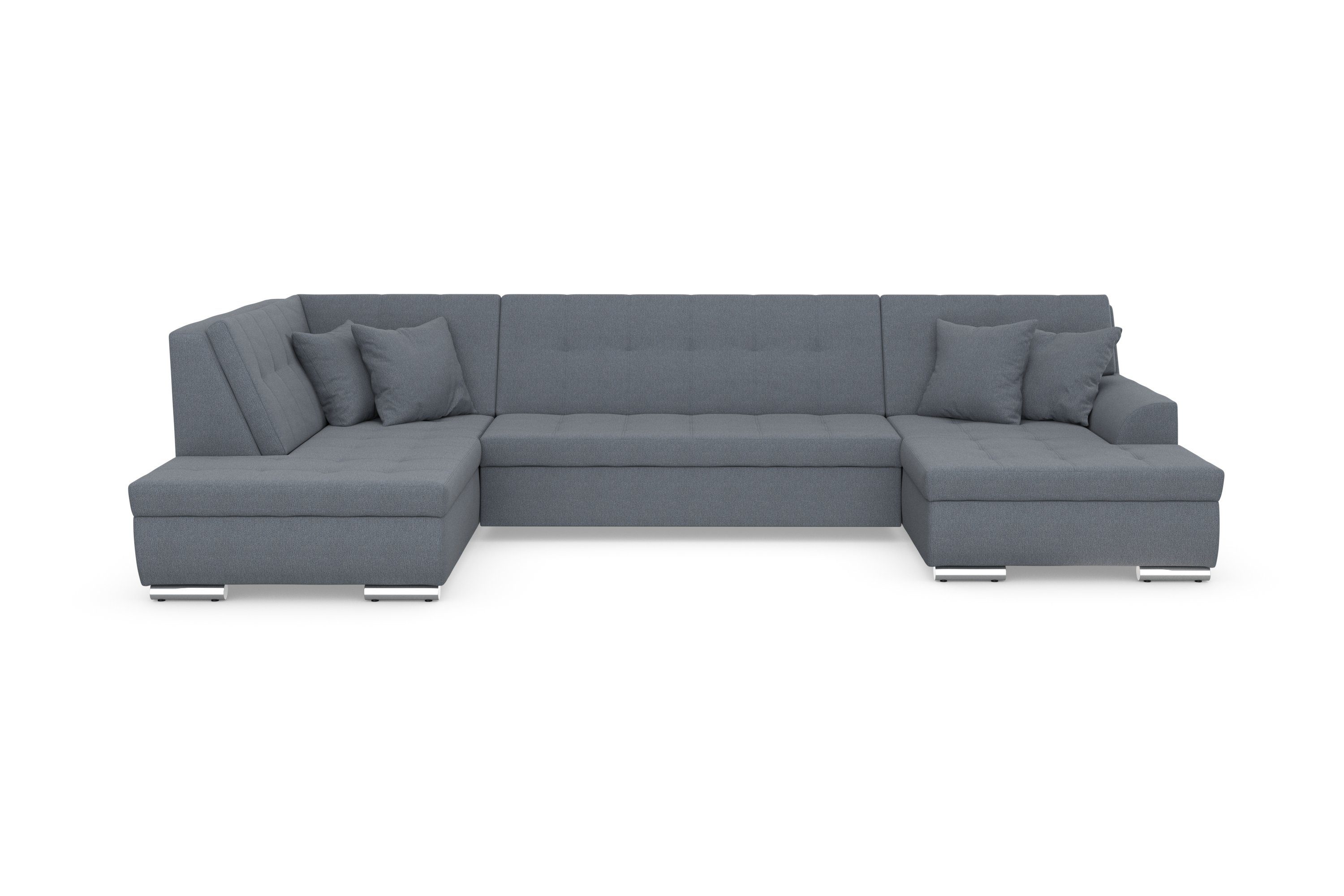 DOMO collection Zithoek Treviso inclusief sierkussen, moderne stiksels, XXL: B/D/H: 364/201/83 cm naar keuze met slaapfunctie, in vele soorten bekleding ook in cord u-model