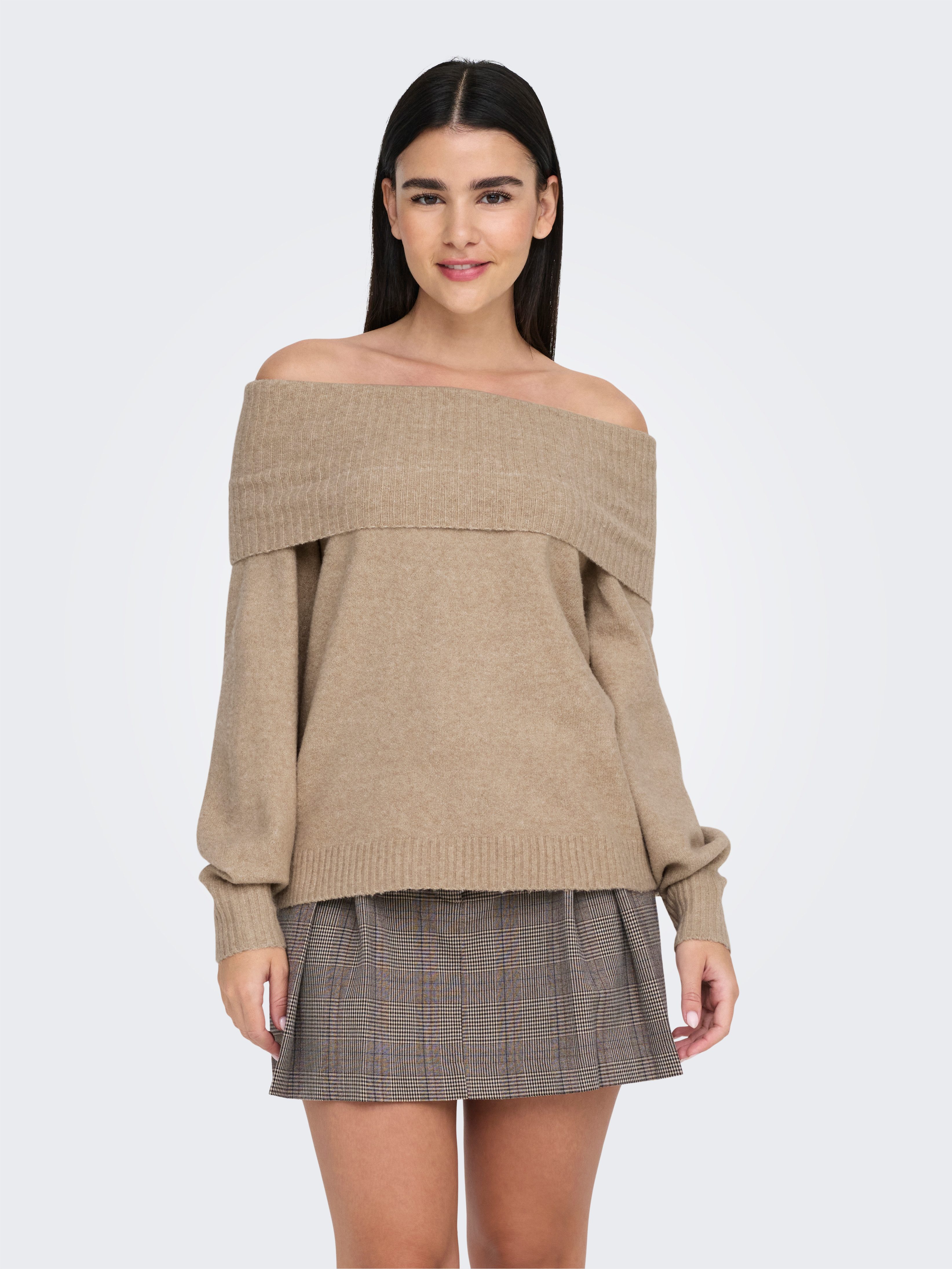 Only Trui met carmenhals ONLJEANETT LIFE L S OFF SHOULDER CC KNT
