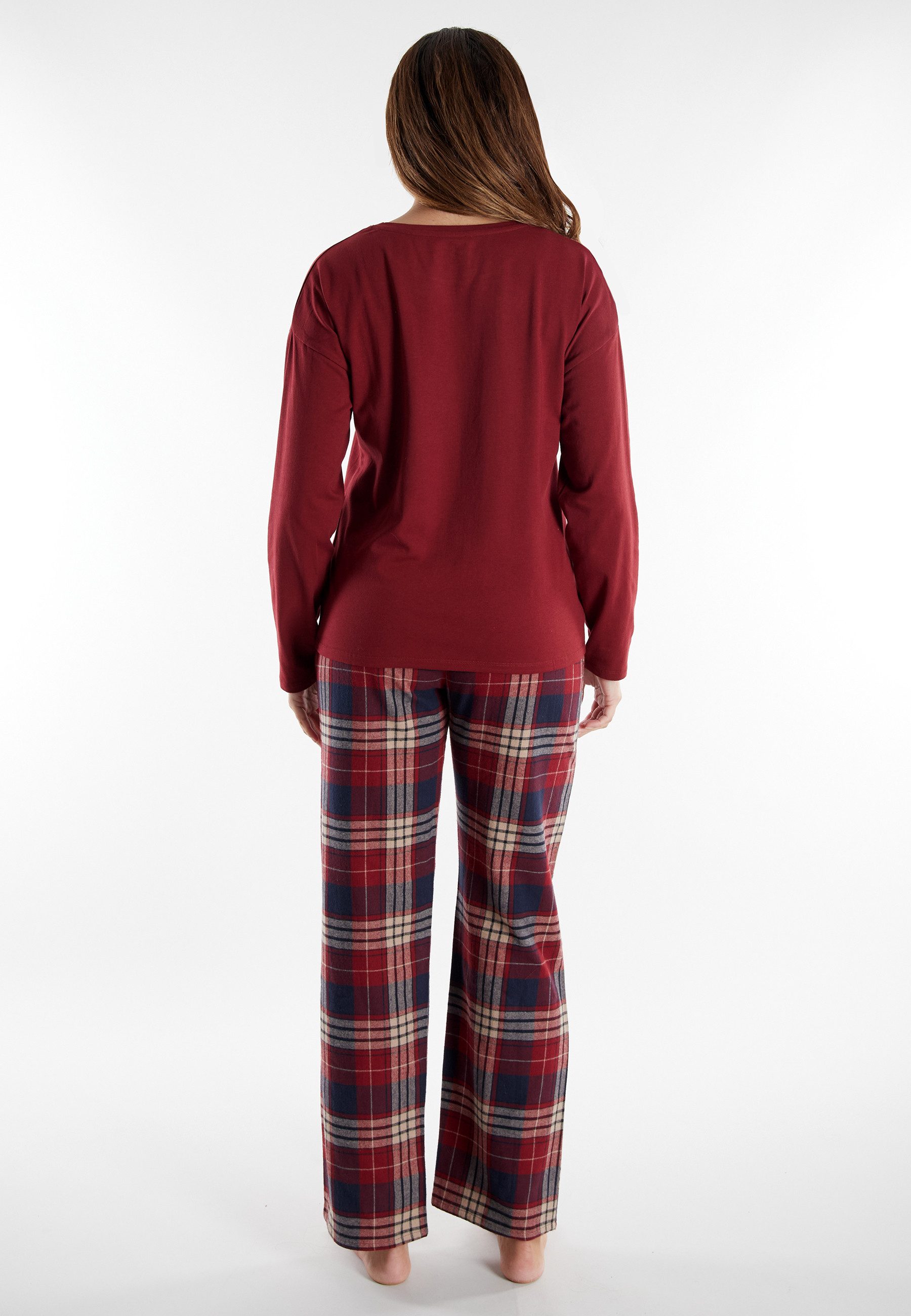 Tom Tailor Pyjama Xanthi Ronde hals, broek geruit, lange mouwen
