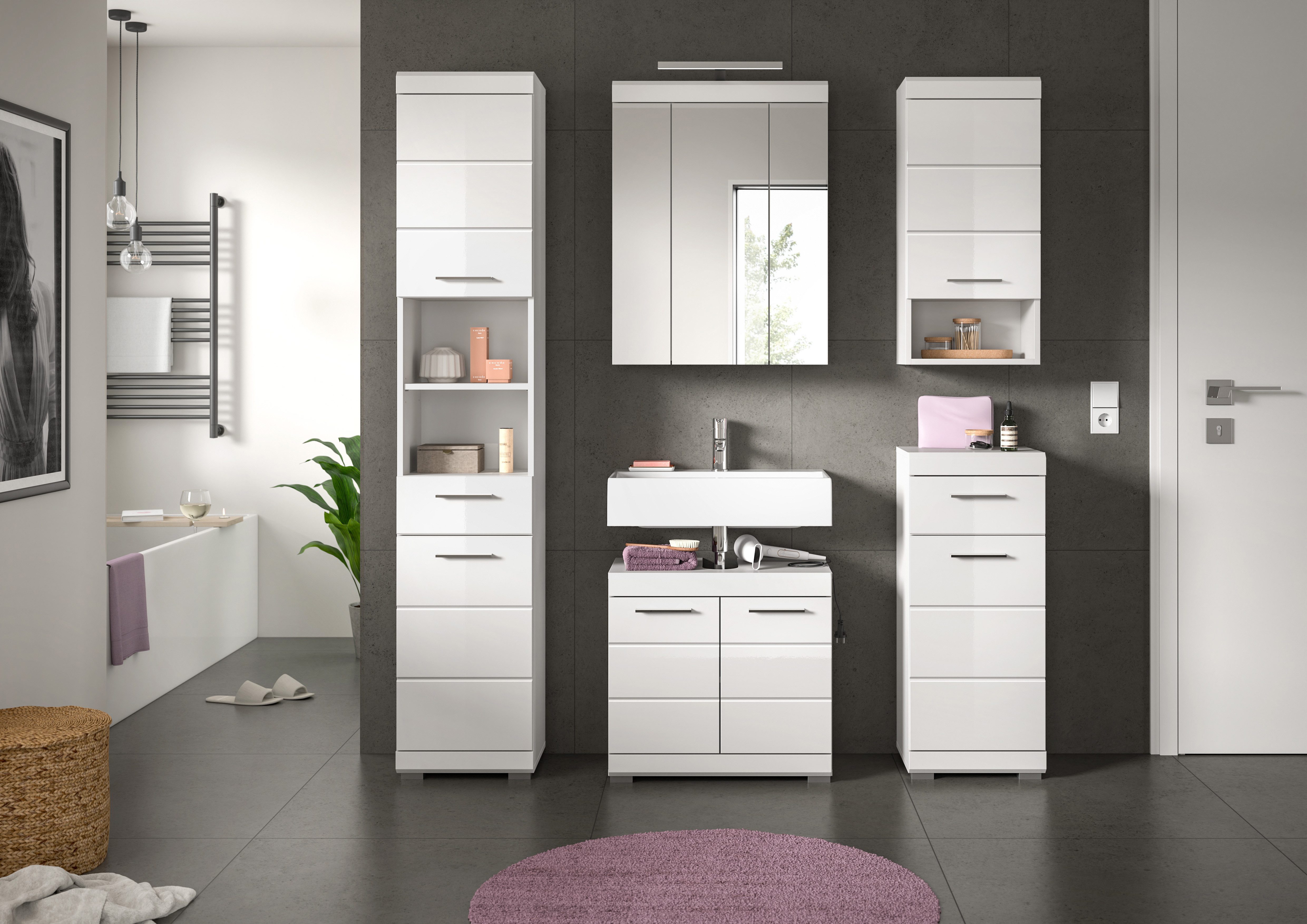 INOSIGN Badkamerserie Siena, 5-delig, inclusief LED-verlichting, bestaande uit: (set, 5-delig)