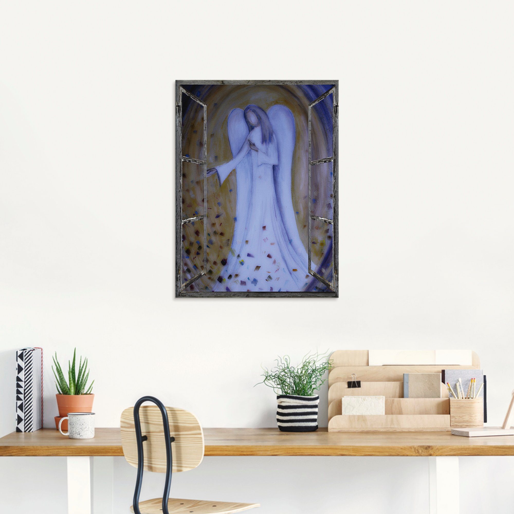 Artland Print op glas Blik uit het venster - engel