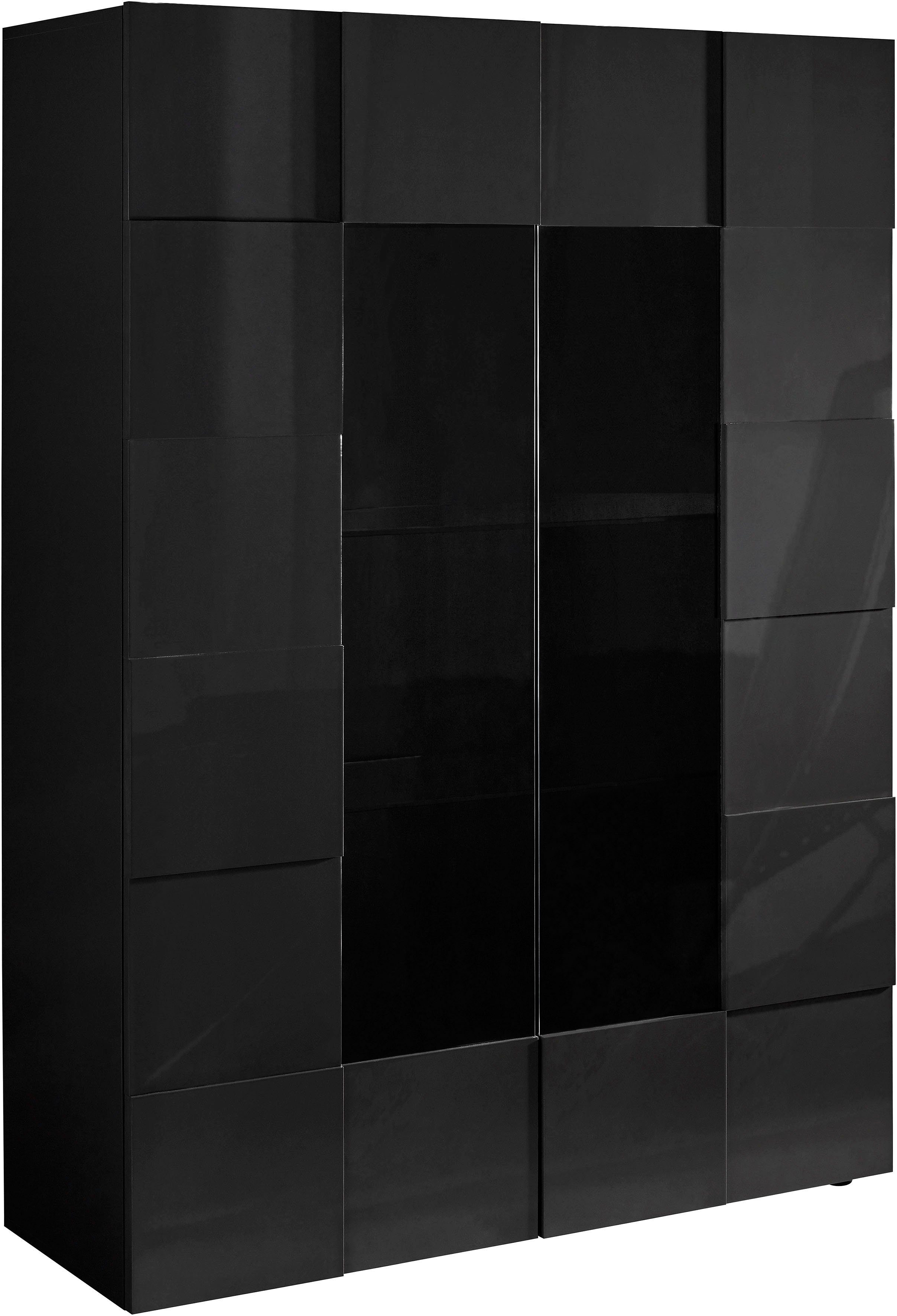 INOSIGN Vitrinekast Dama Hoogte 166 cm, Breedte 121 cm, Opberg vitrinekast met 2 deuren Staande vitrine - front in 3D-uiterlijk, veel opbergruimte, verschillende kleuren