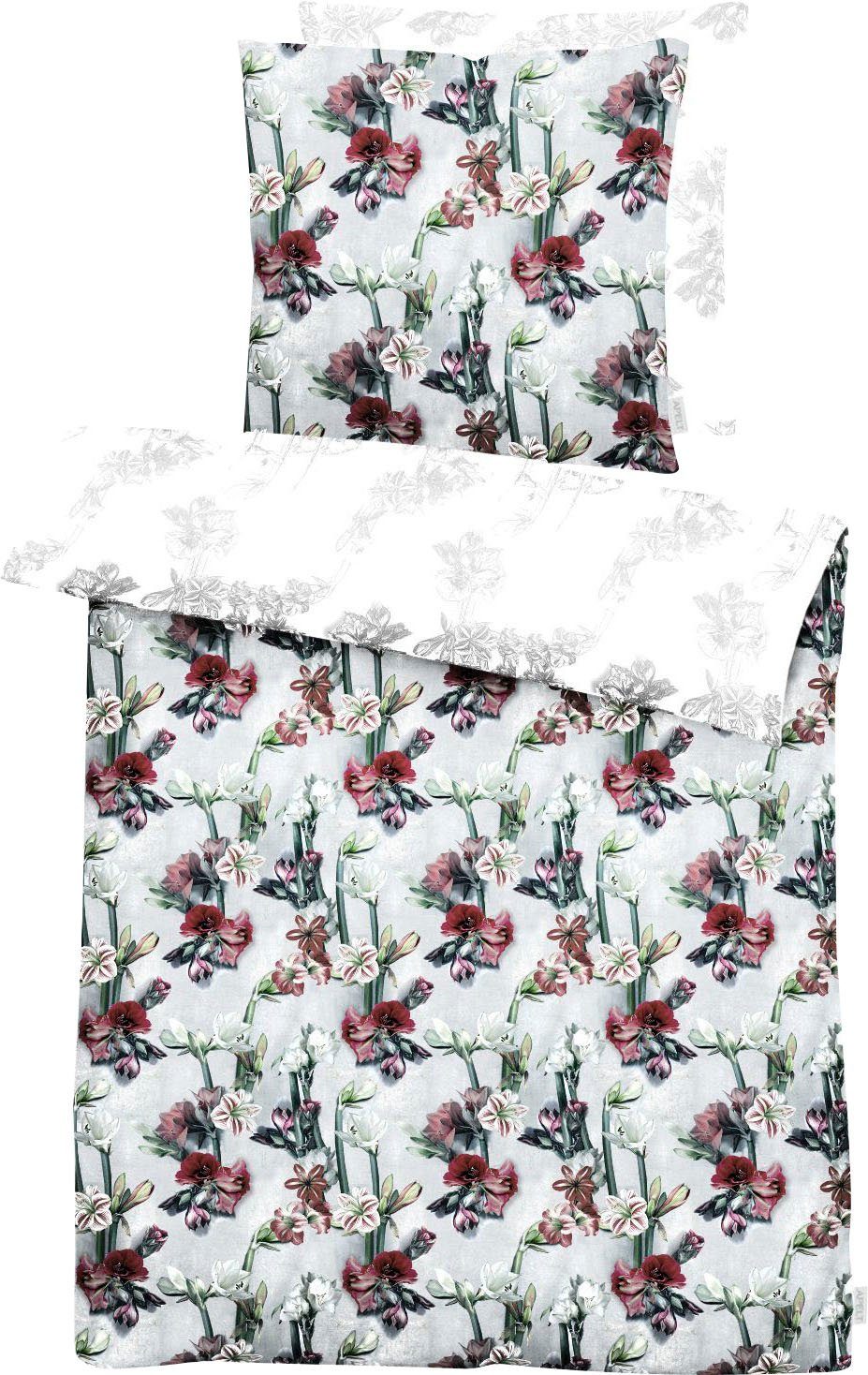 APELT Tweezijdig te gebruiken overtrekset Vivienne Design dekbedovertrek met bloemen allover de trendbloem amaryllis (2-delig) dekbedovertrekken maat