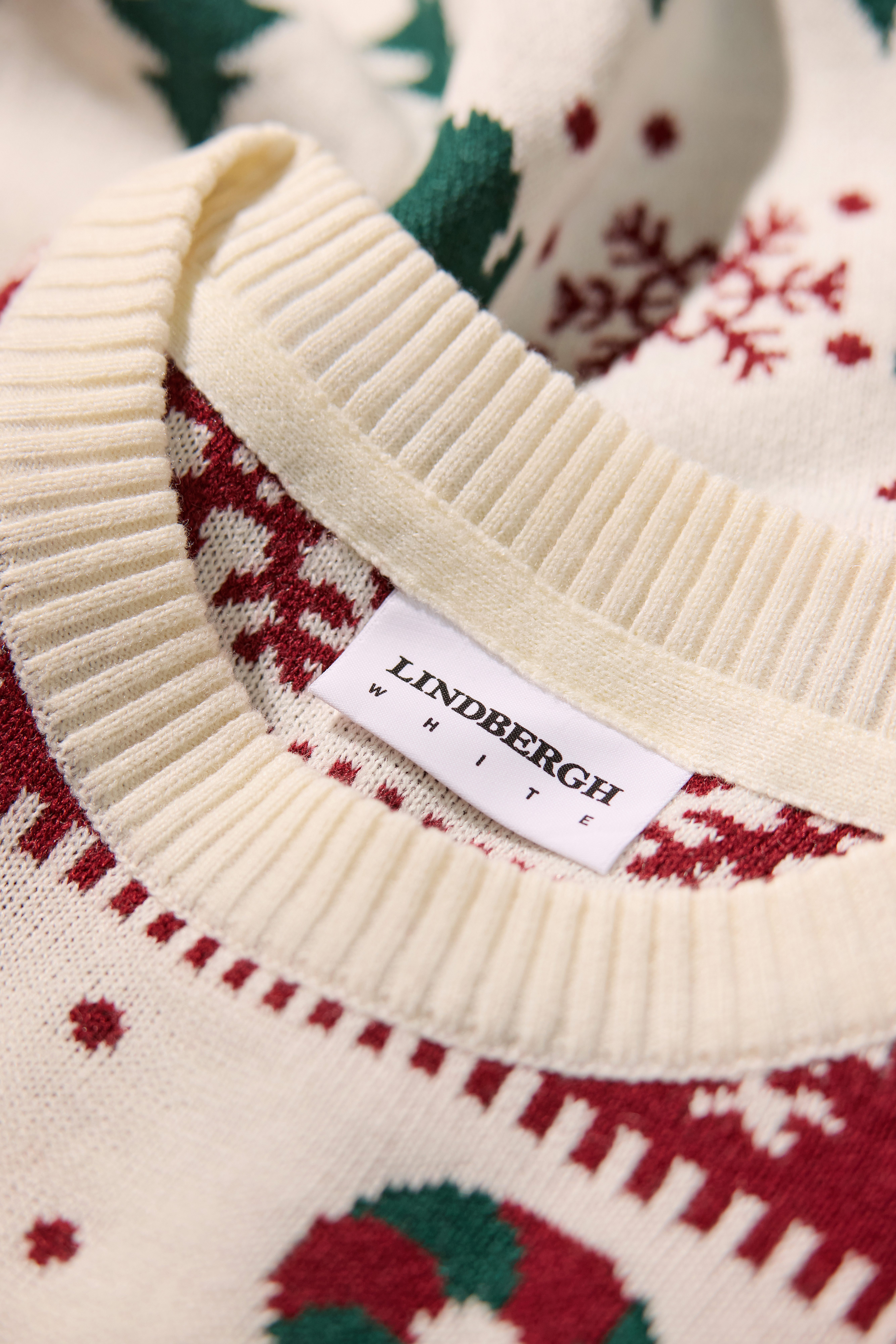 LINDBERGH Kersttrui met intarsia-motief