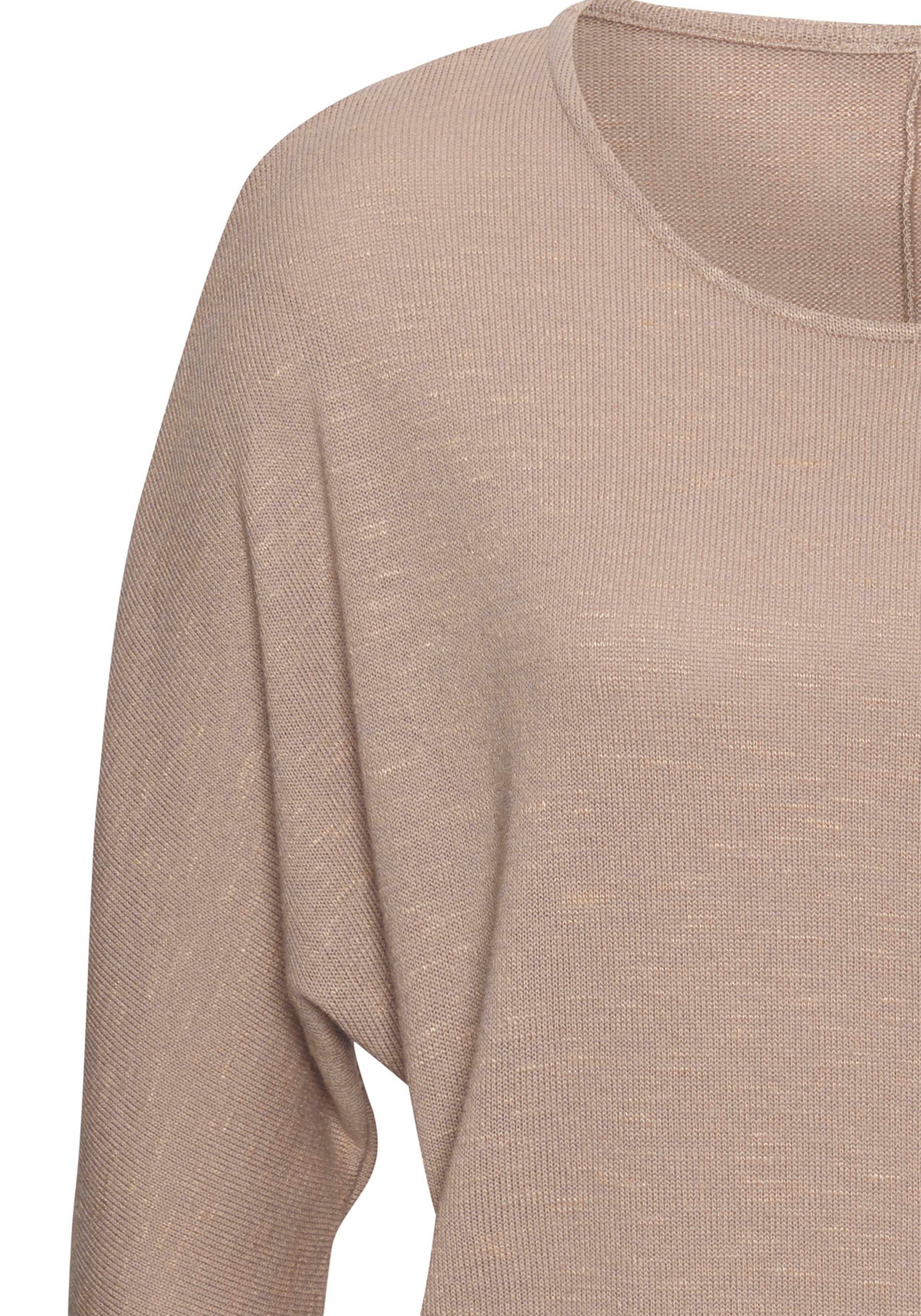 Vivance Shirt met lange mouwen Met brede tailleband van gestructureerd fijn breiwerk met viscose