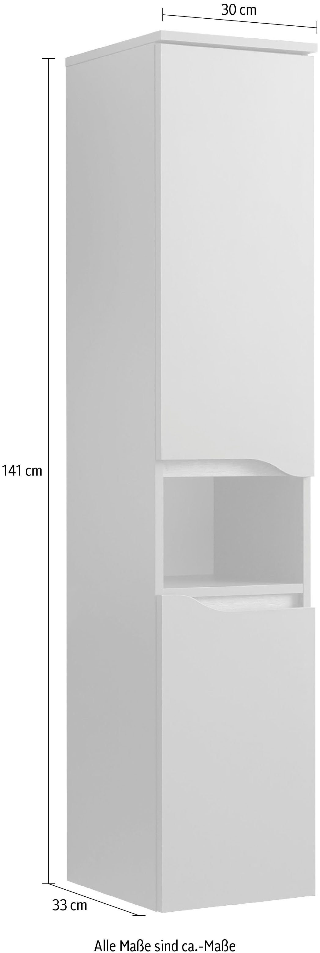 Saphir Halfhoge kast Quickset badkamermeubel 30 cm breed, 2 deuren, 1 nis, 2 planken