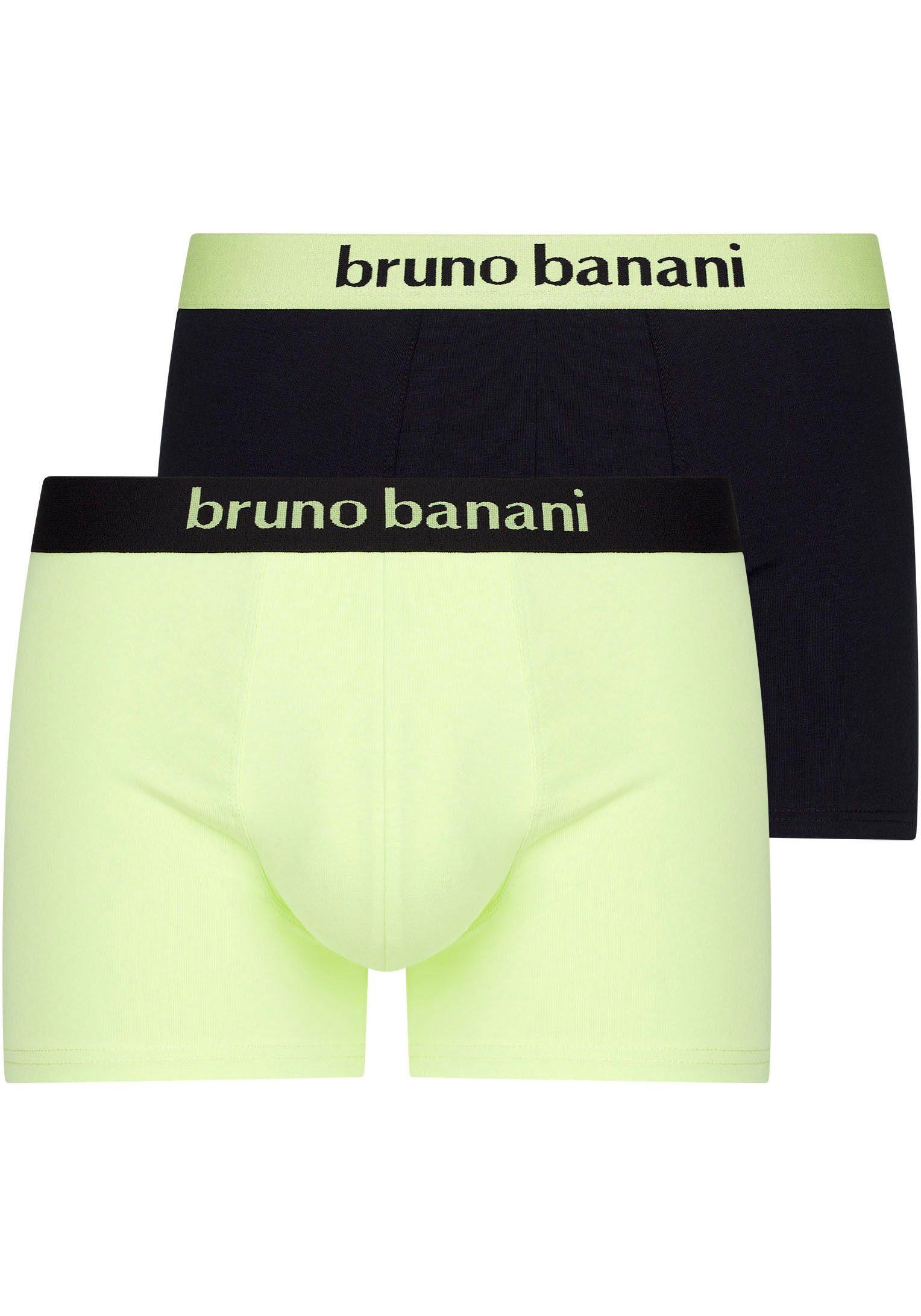 Bruno Banani Boxershort met contrasterend logo-tailleband (2 stuks, Set van 2) jongens boxershorts maat S (4) zwart