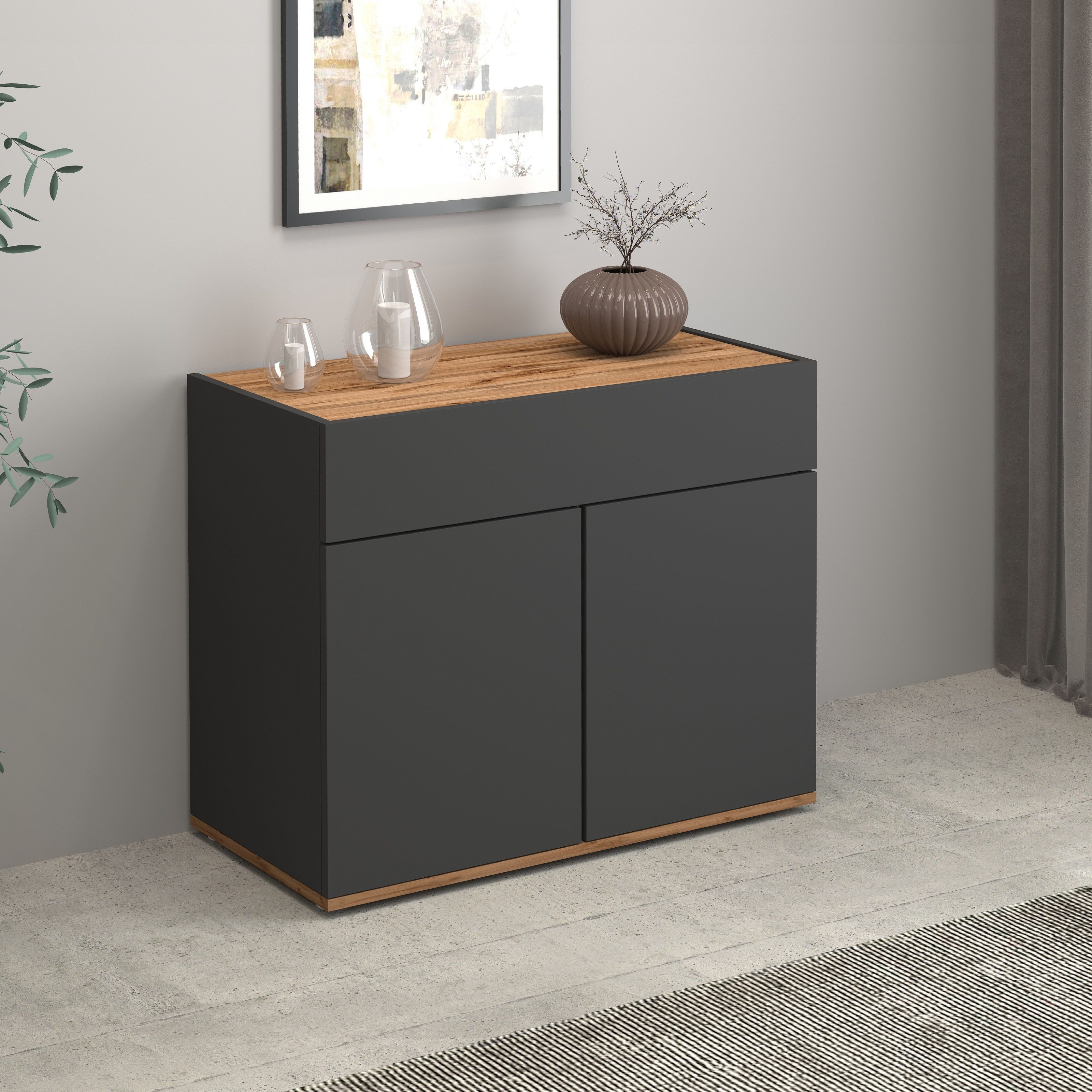INOSIGN Dressoir Garda, Ladekast, Kast, Buffet 2 deuren, 1 lade, greeploos breedte 80,9 cm