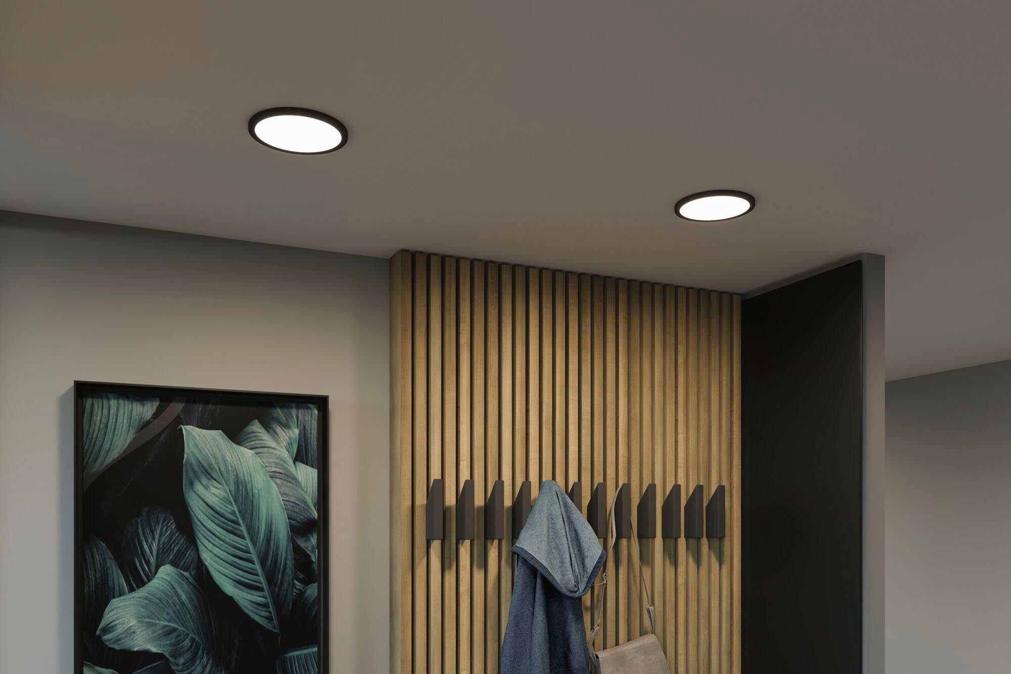 Paulmann Ledinbouwlamp VariFit LED Inbouwpaneel Areo IP44 rond 175mm 4000K Zwart dimbaar (1 stuk)