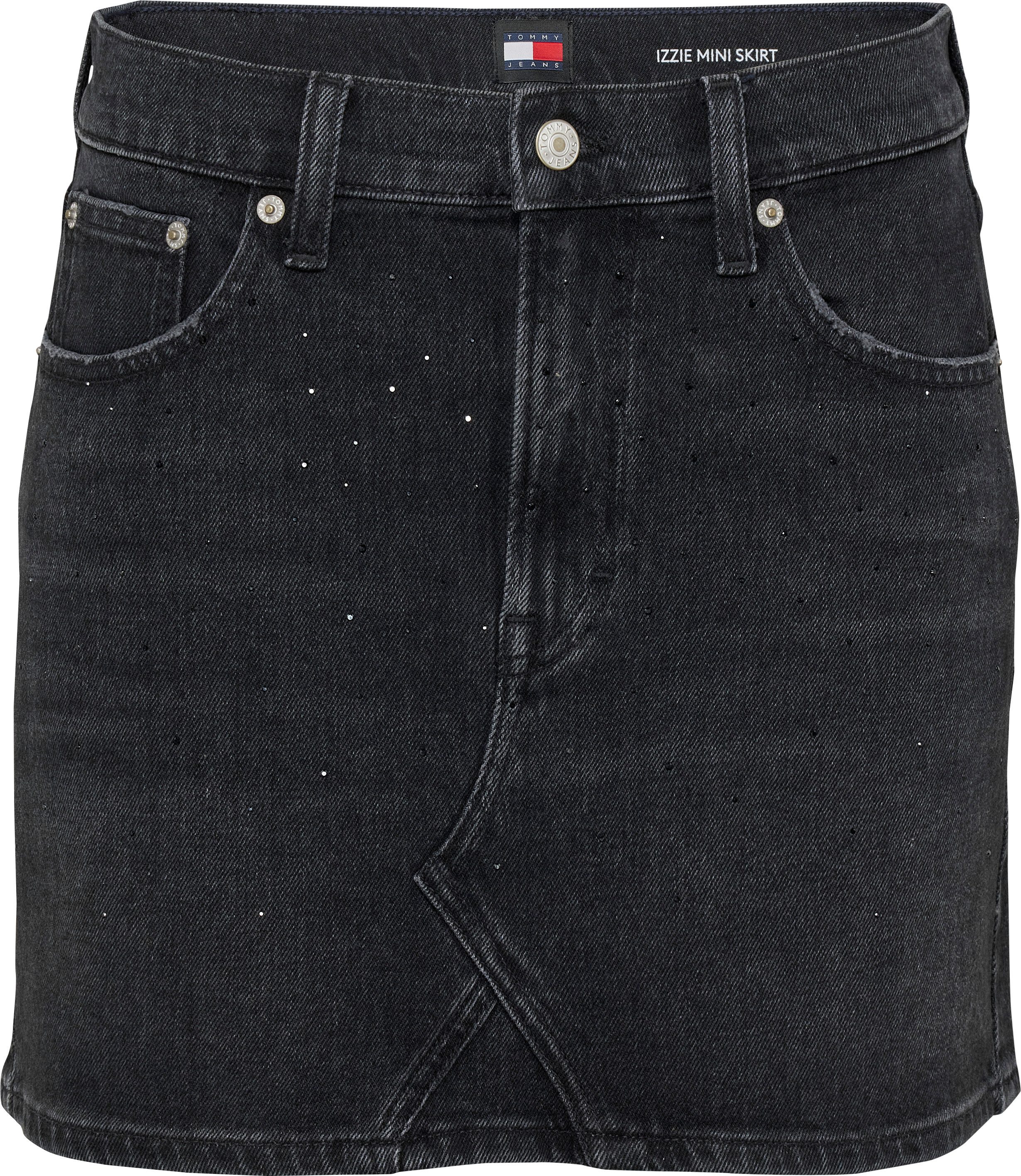 TOMMY Jeans rok IZZIE MR MN SKIRT DH6182 in used-look, in 5-pocket-stijl
