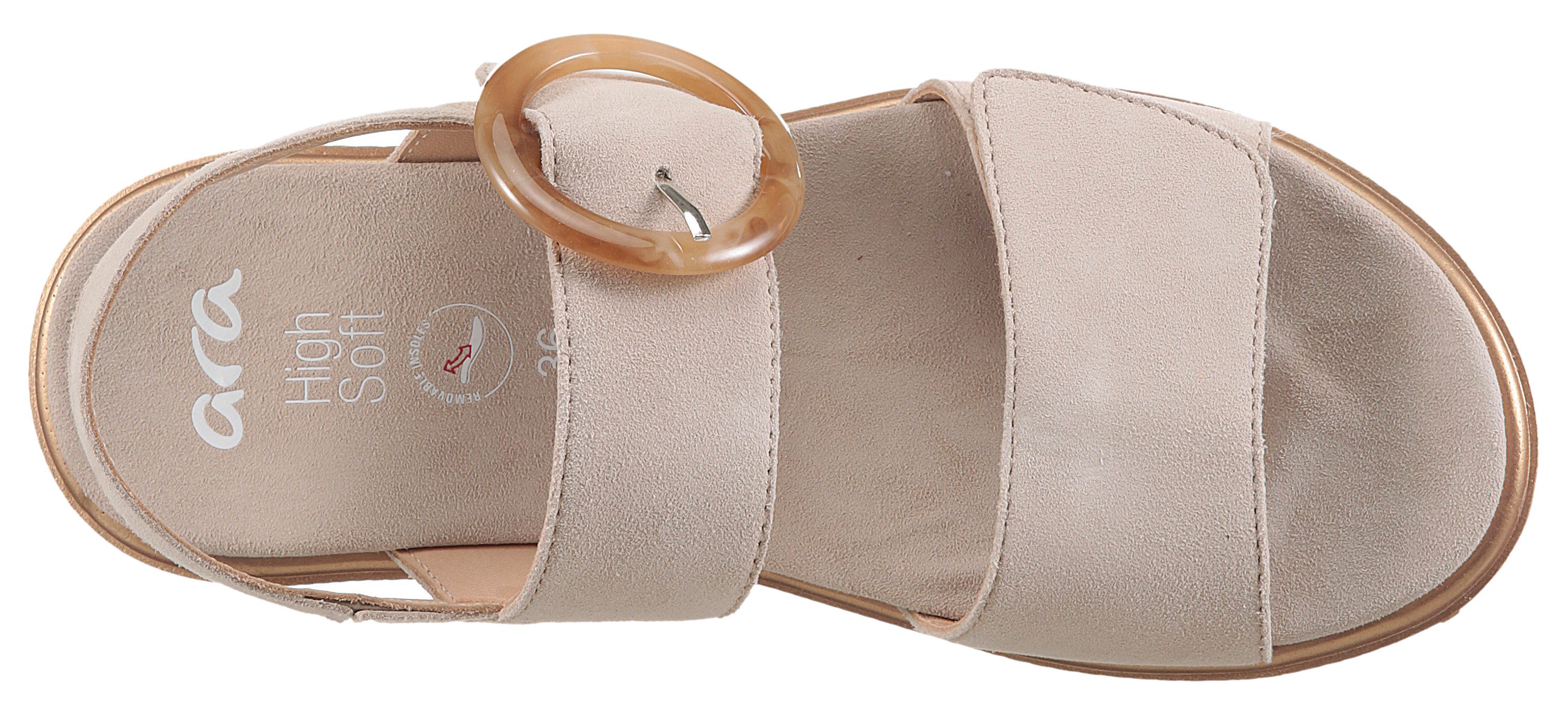 Ara Sandalen Bilbao , zomerschoen, sandaal, plateauhak, met verwisselbaar voetbed, g-breedte