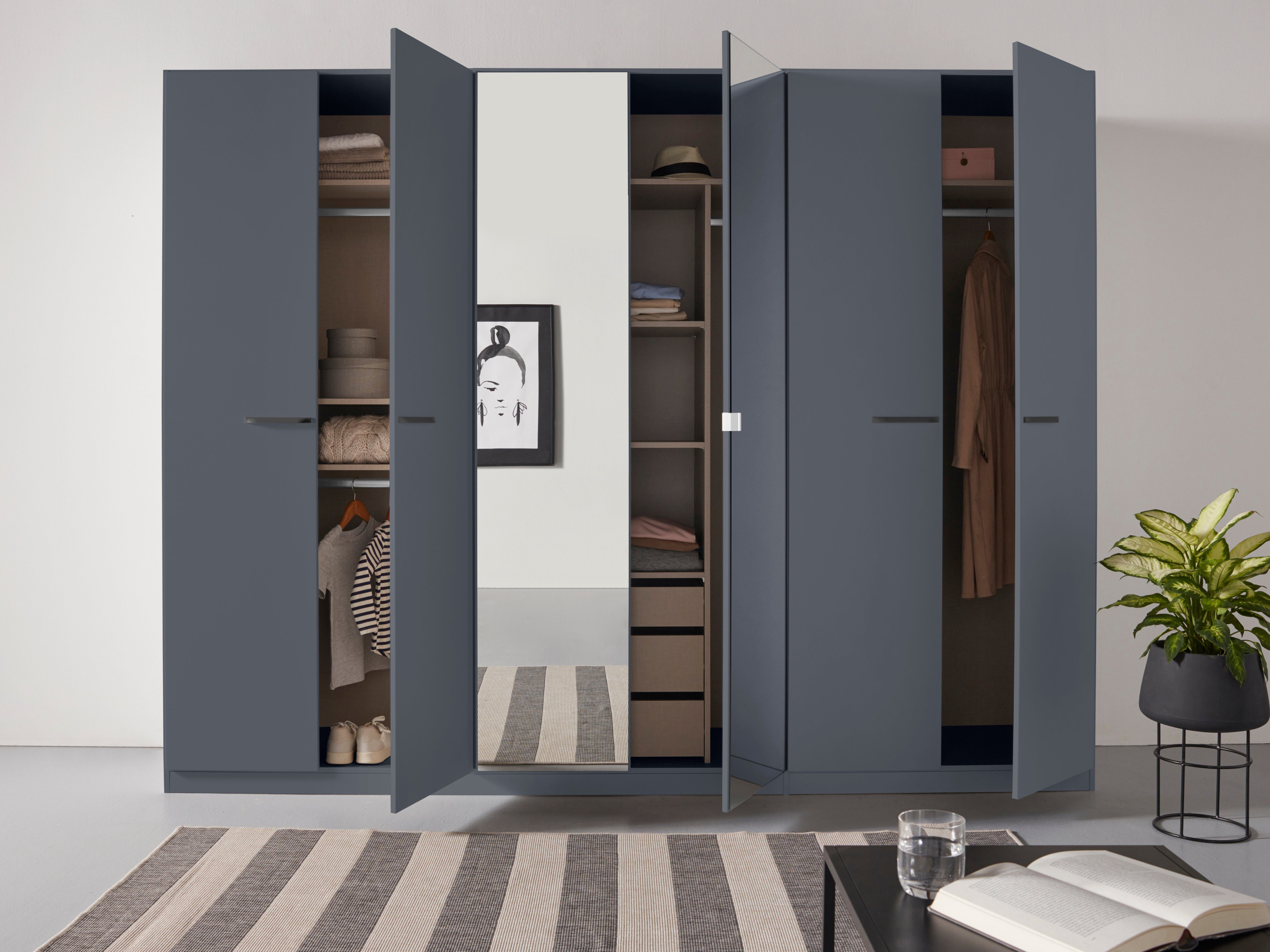 rauch Draaideurkast Kledingkast kast garderobe TOPSELLER OTELI incl. binnenindeling met 3 binnenlades extra planken optioneel met spiegel made in germany