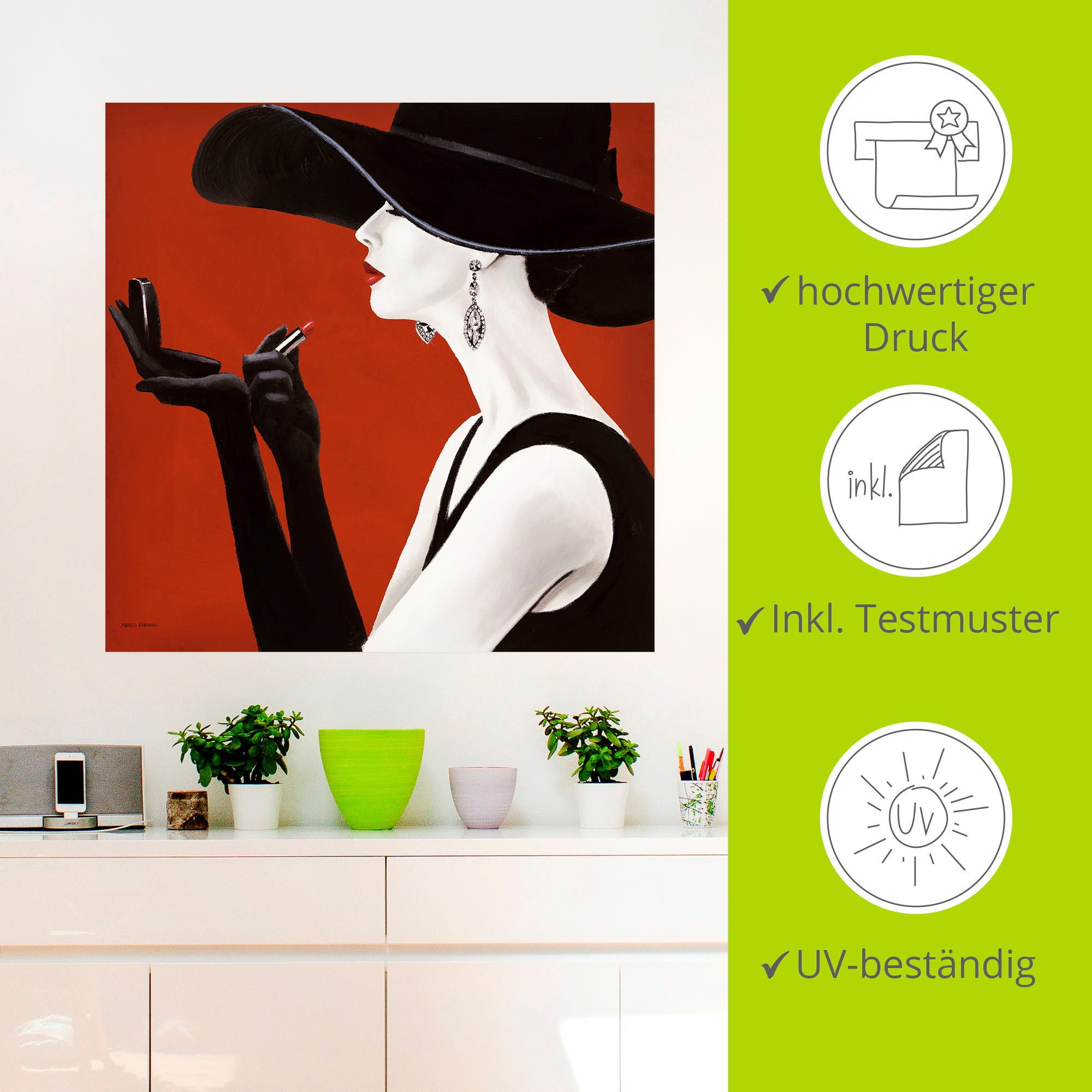 Artland Artprint Chapeau II als artprint op linnen, poster, muursticker in verschillende maten
