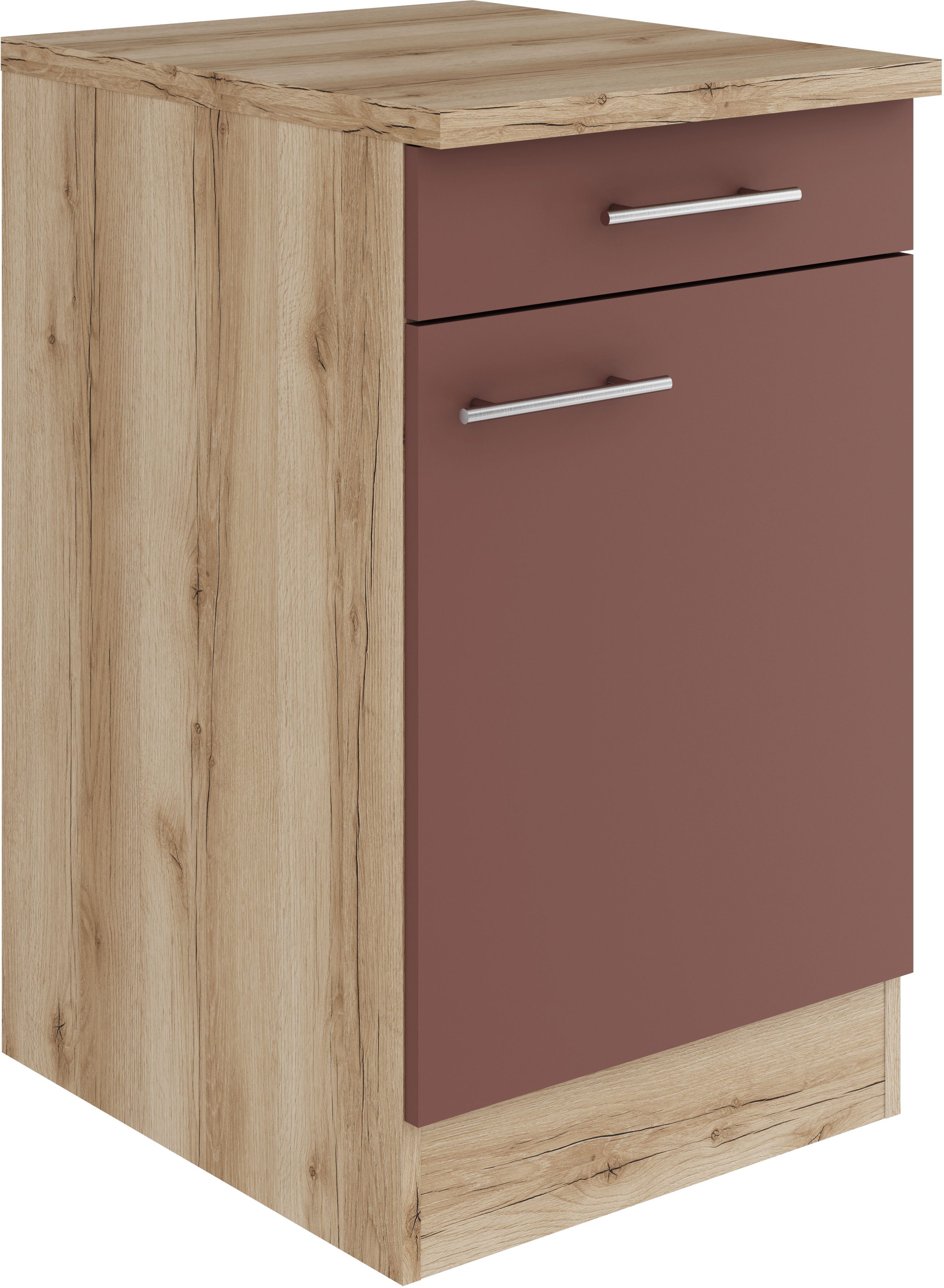 OPTIFIT Onderkast Bella Breedte 50 cm, 1 deur, 1 legplank, 1 lade onderkasten rood