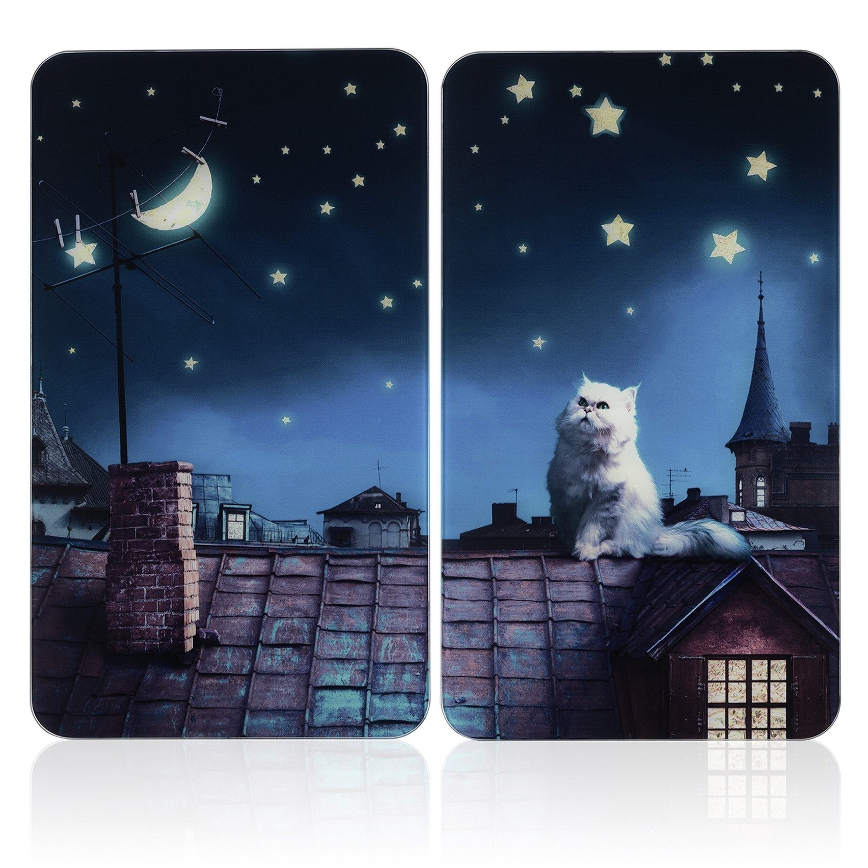 Maximex Kookplaatdeksel Universeel Model Maan Kat (set, 2-delig)