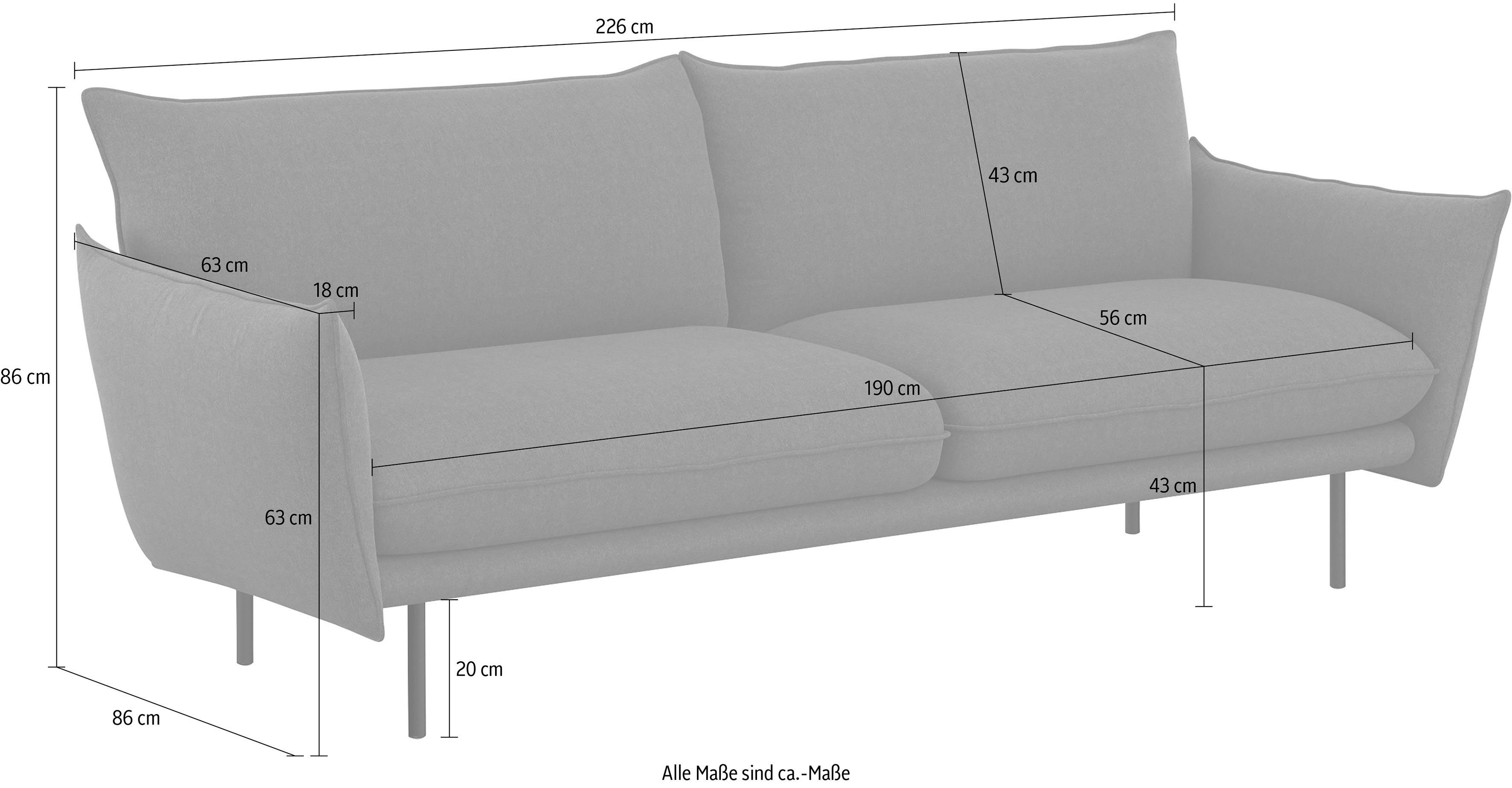 andas 3-zitsbank Stine Bijzonder design door kussen-look en opstaande naad, by Morten Georgsen