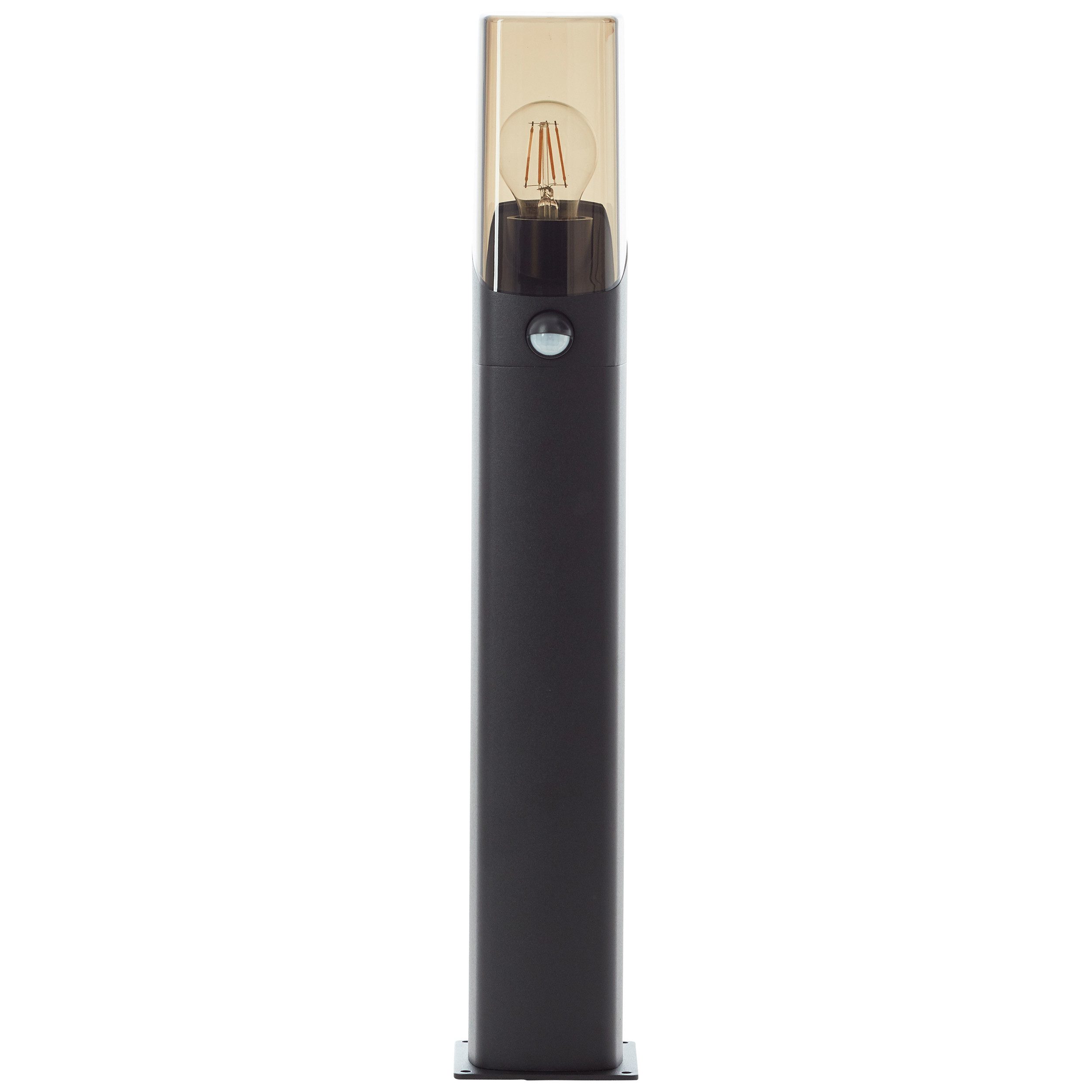 Brilliant Leuchten Staande lamp voor buiten Minou Buitenstaande lamp met bewegingssensor, 60 cm, E27, alu-gietwerk, zwart (1 stuk)