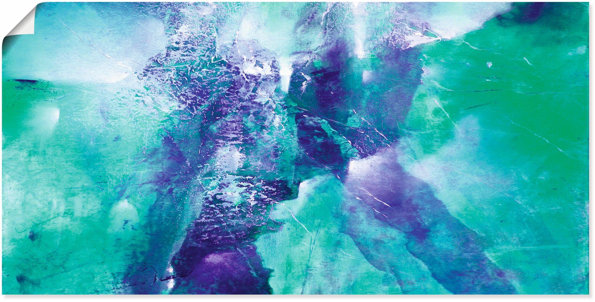 Artland Artprint Abstracte compositie groen en violet in vele afmetingen & productsoorten - artprint van aluminium / artprint voor buiten, artprint op linnen, poster, muursticker /